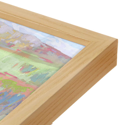 [Color:American Maple], Picture of art in a American Maple frame at an angle