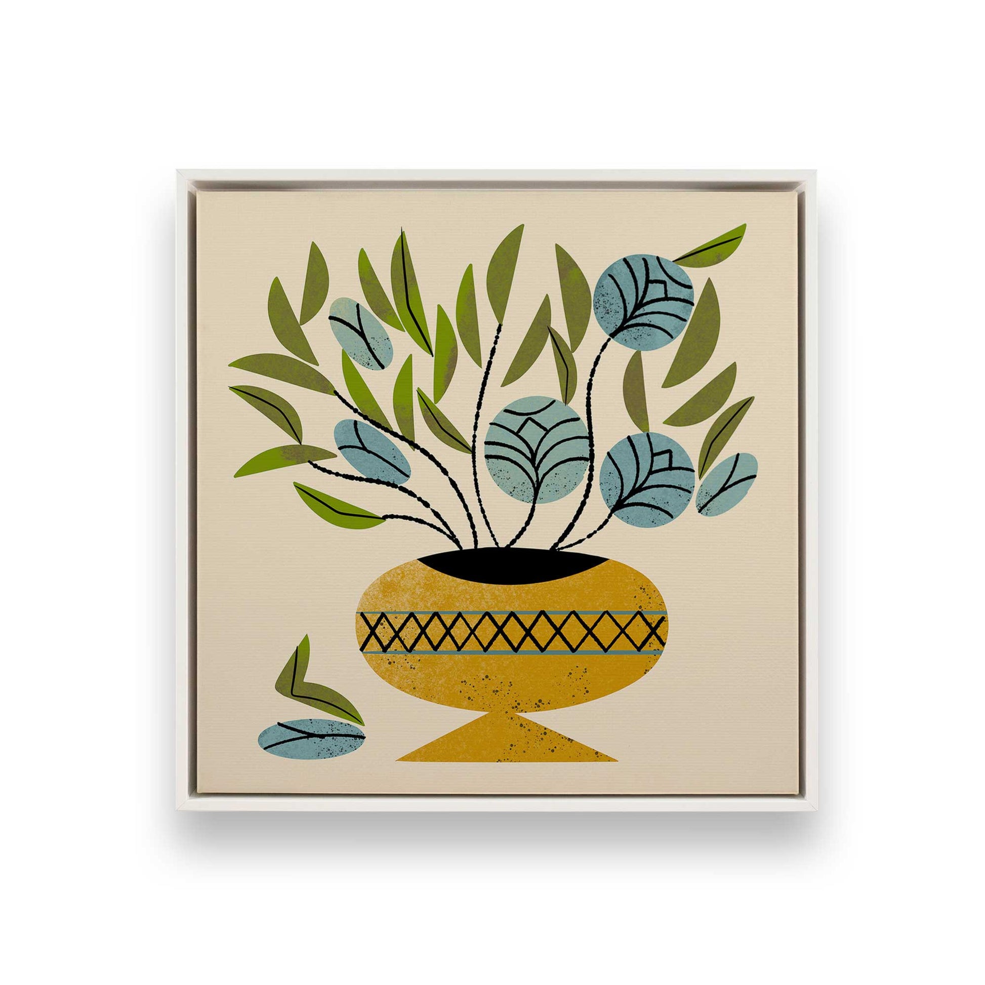 [Color:Opaque White], Picture of art in a White frame