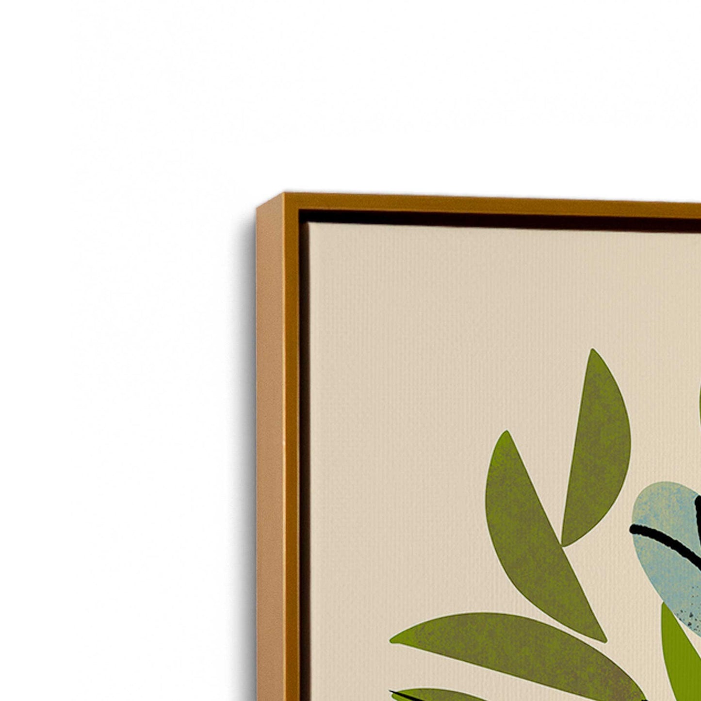 [Color:Polished Gold], Picture of art in a Polished Gold frame at an angle