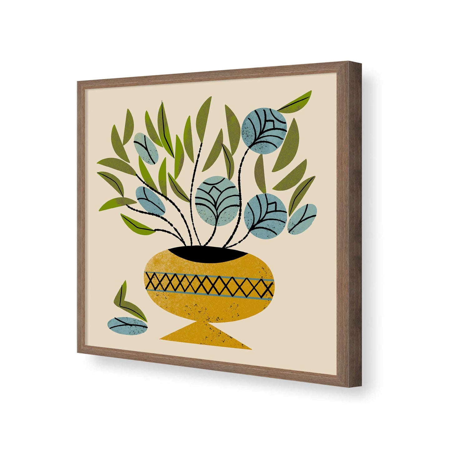 [Color:Walnut], Picture of art in a Walnut frame of the corner