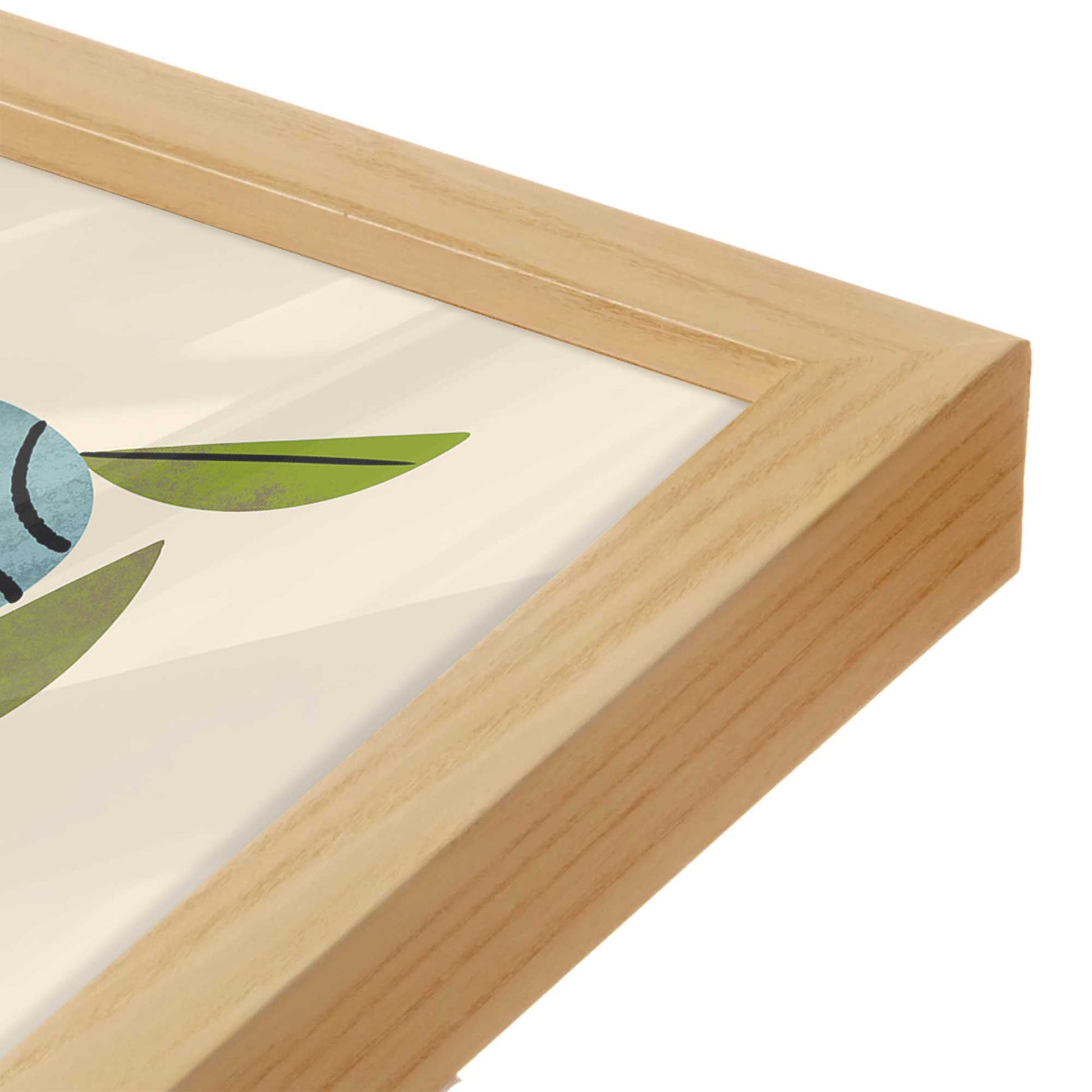 [Color:American Maple], Picture of art in a American Maple frame at an angle