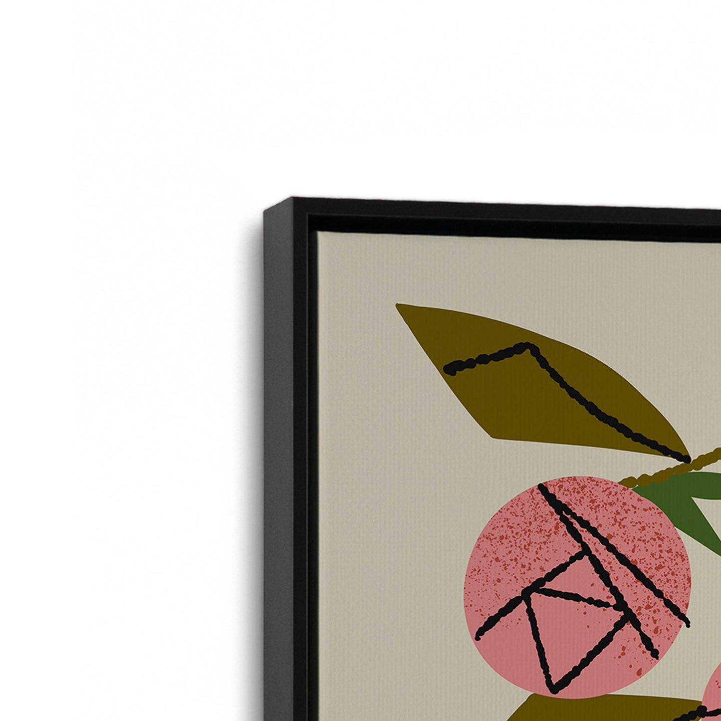 [Color:Satin Black], Picture of art in a Satin Black frame at an angle