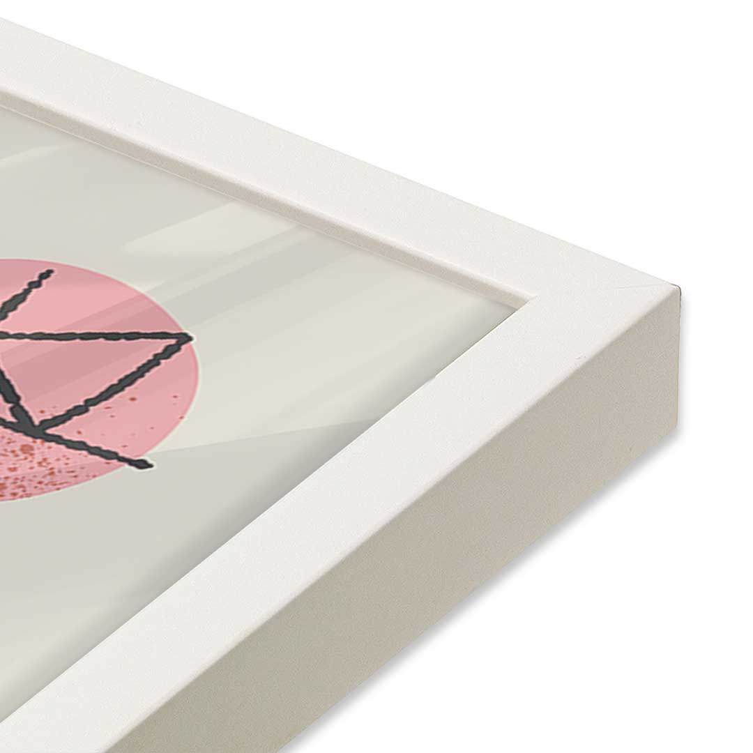 [Color:Opaque White], Picture of art in a Opaque White frame at an angle