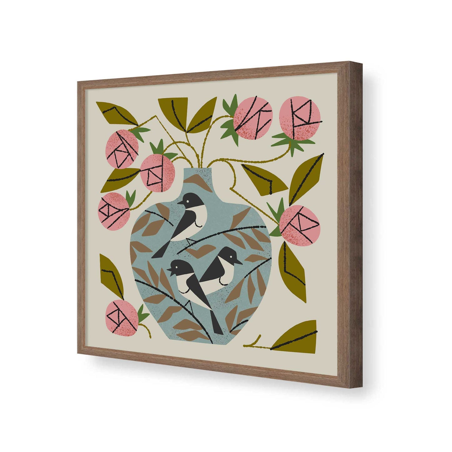 [Color:Walnut], Picture of art in a Walnut frame of the corner