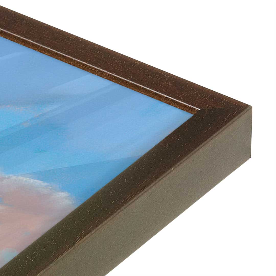 [Color:Espresso], Picture of art in a Espresso frame at an angle