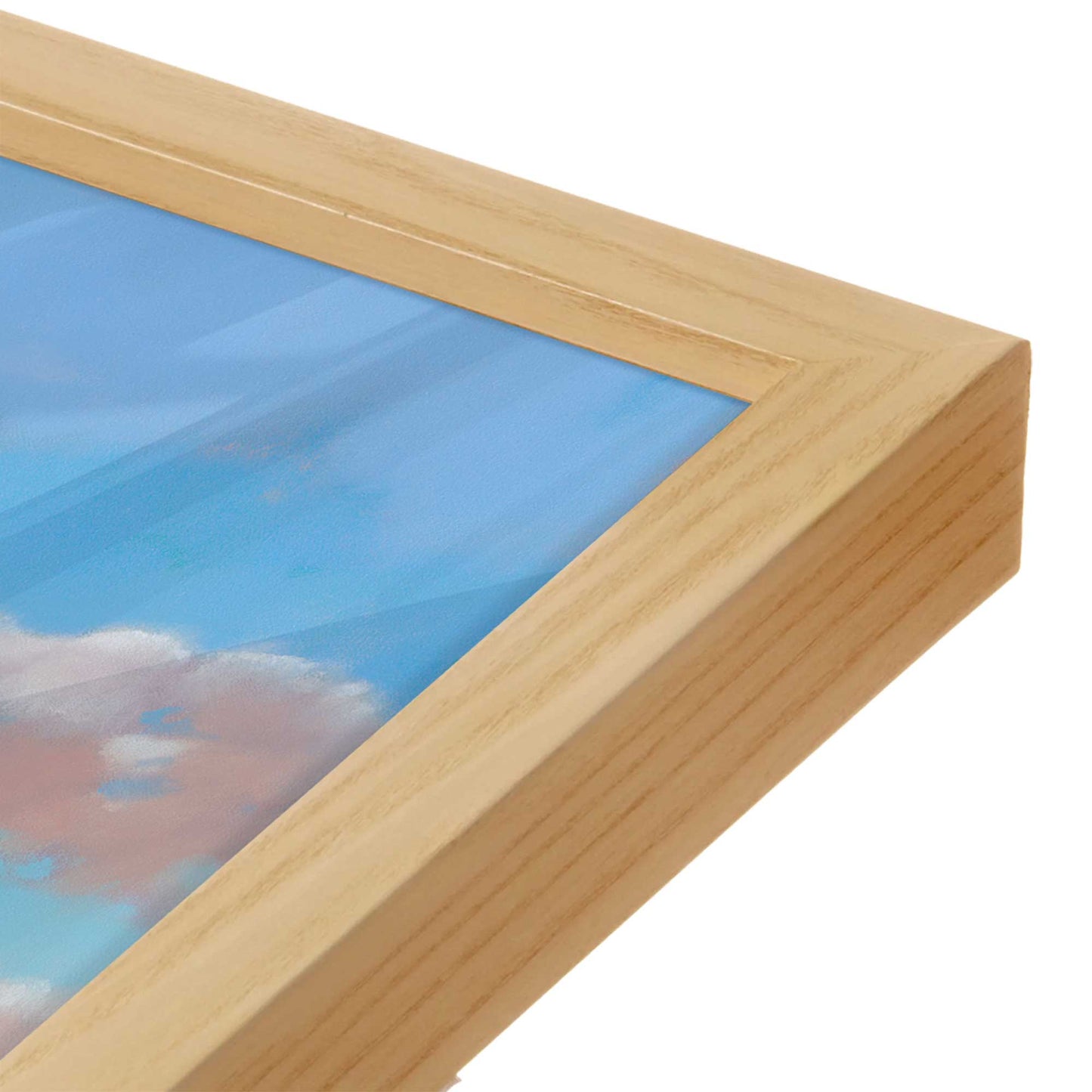 [Color:American Maple], Picture of art in a American Maple frame at an angle