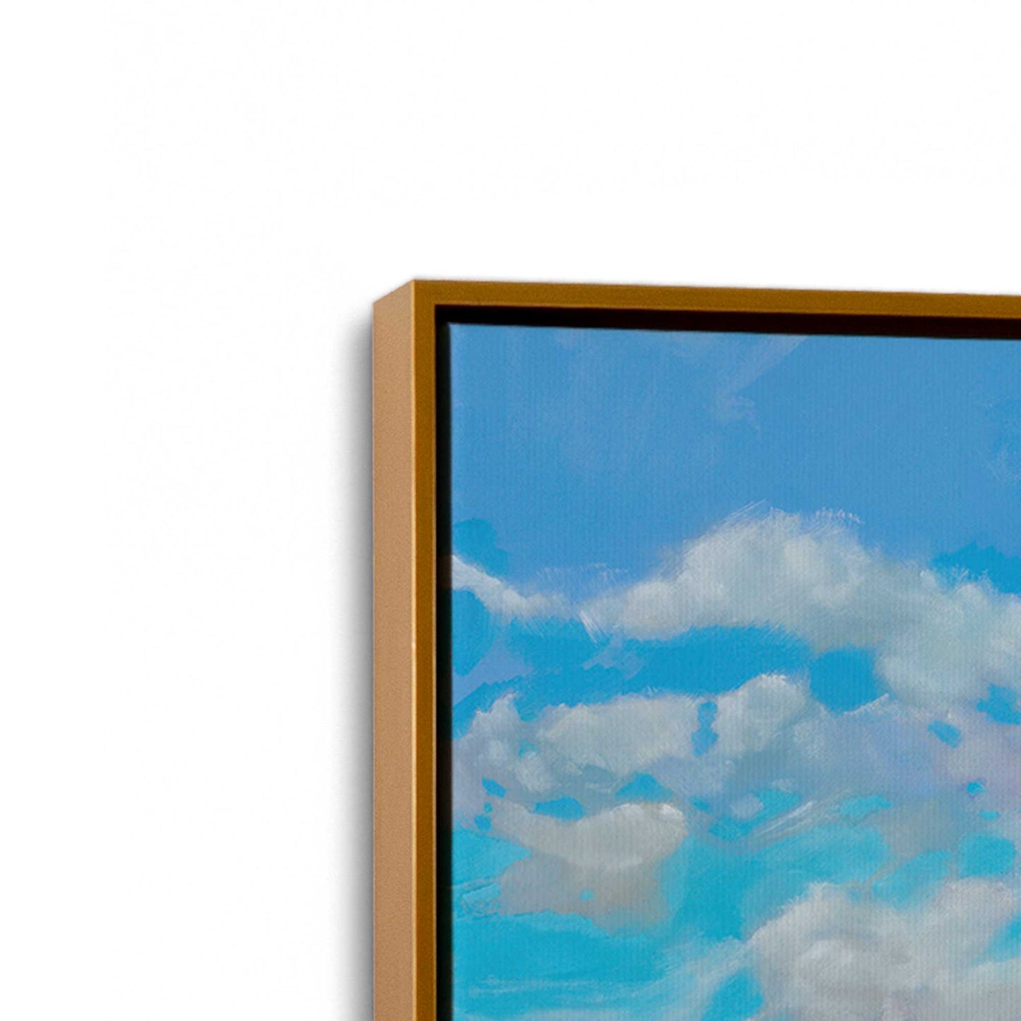 [Color:Polished Gold], Picture of art in a Polished Gold frame at an angle