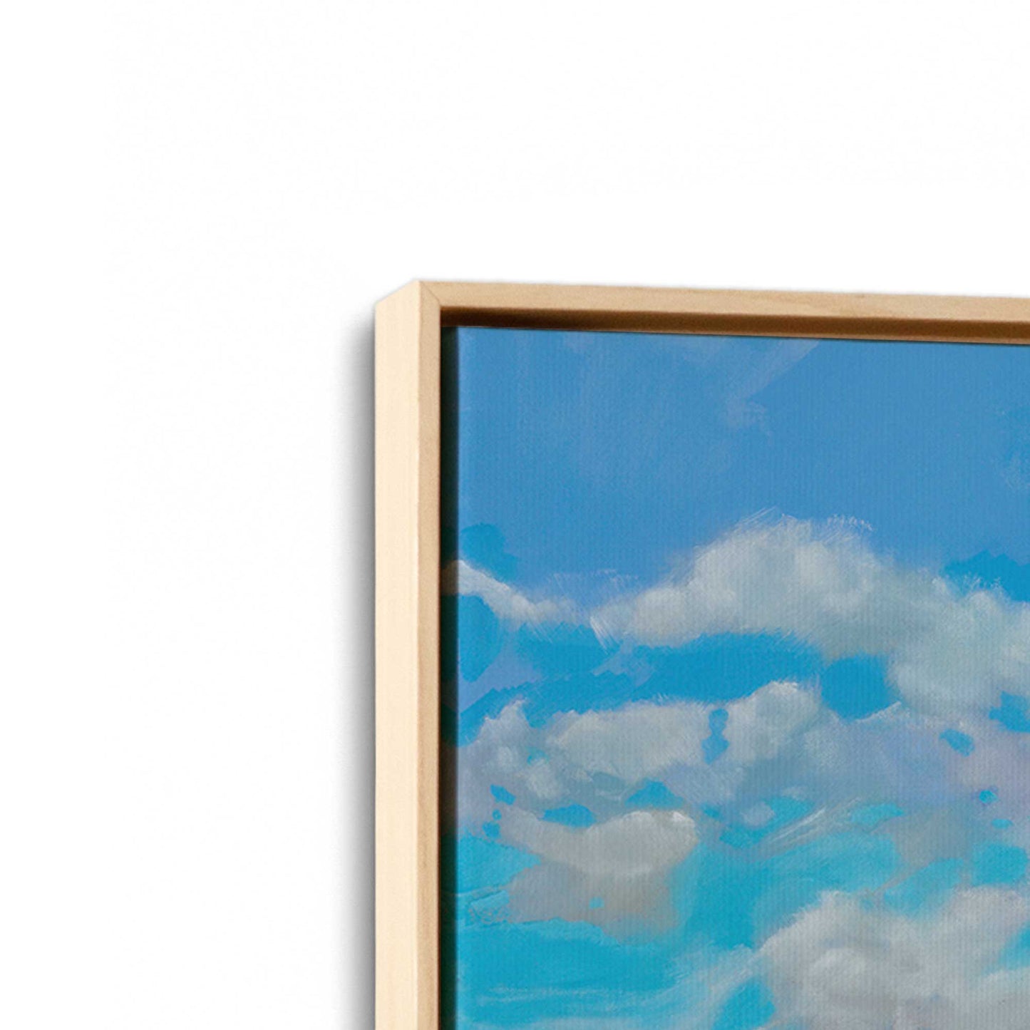 [Color:American Maple], Picture of art in a American Maple frame at an angle