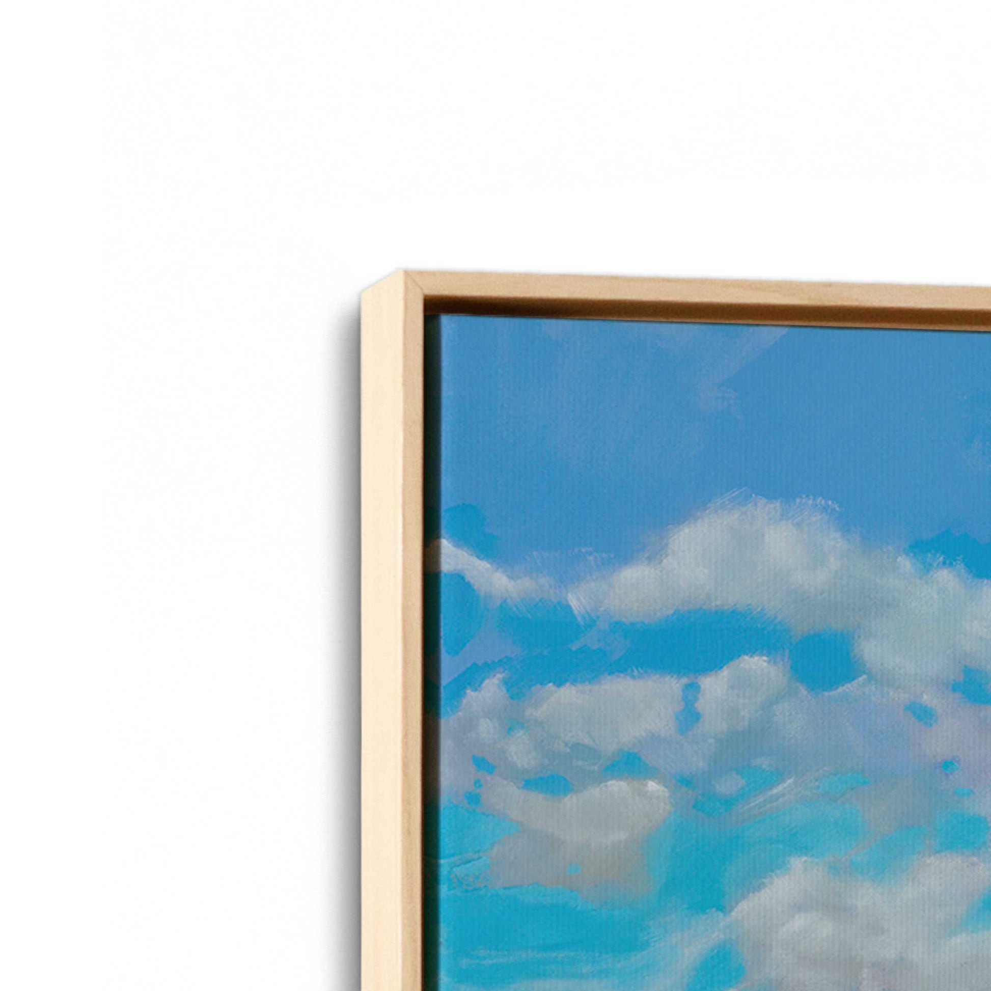 [Color:American Maple], Picture of art in a American Maple frame at an angle