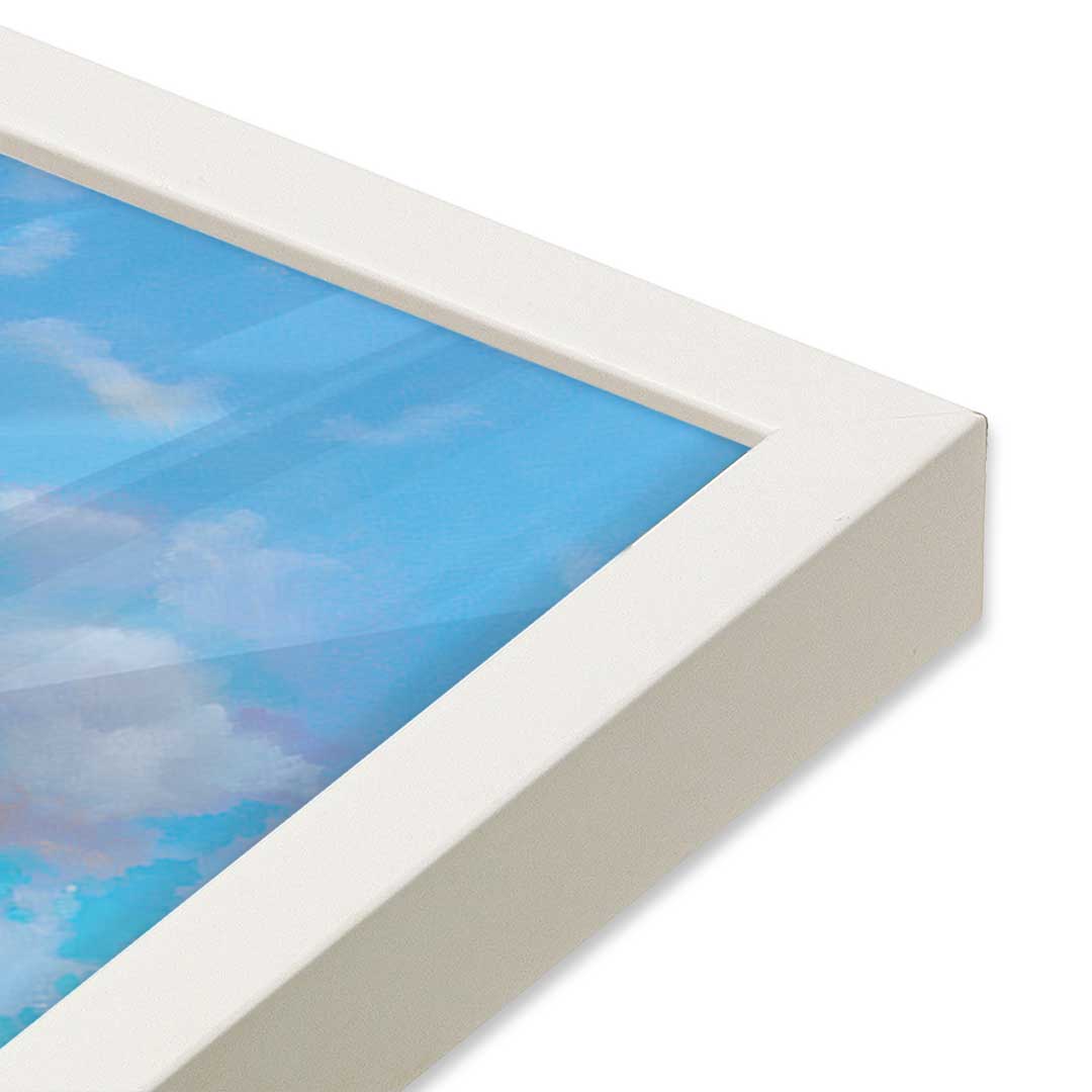 [Color:Opaque White], Picture of art in a Opaque White frame at an angle