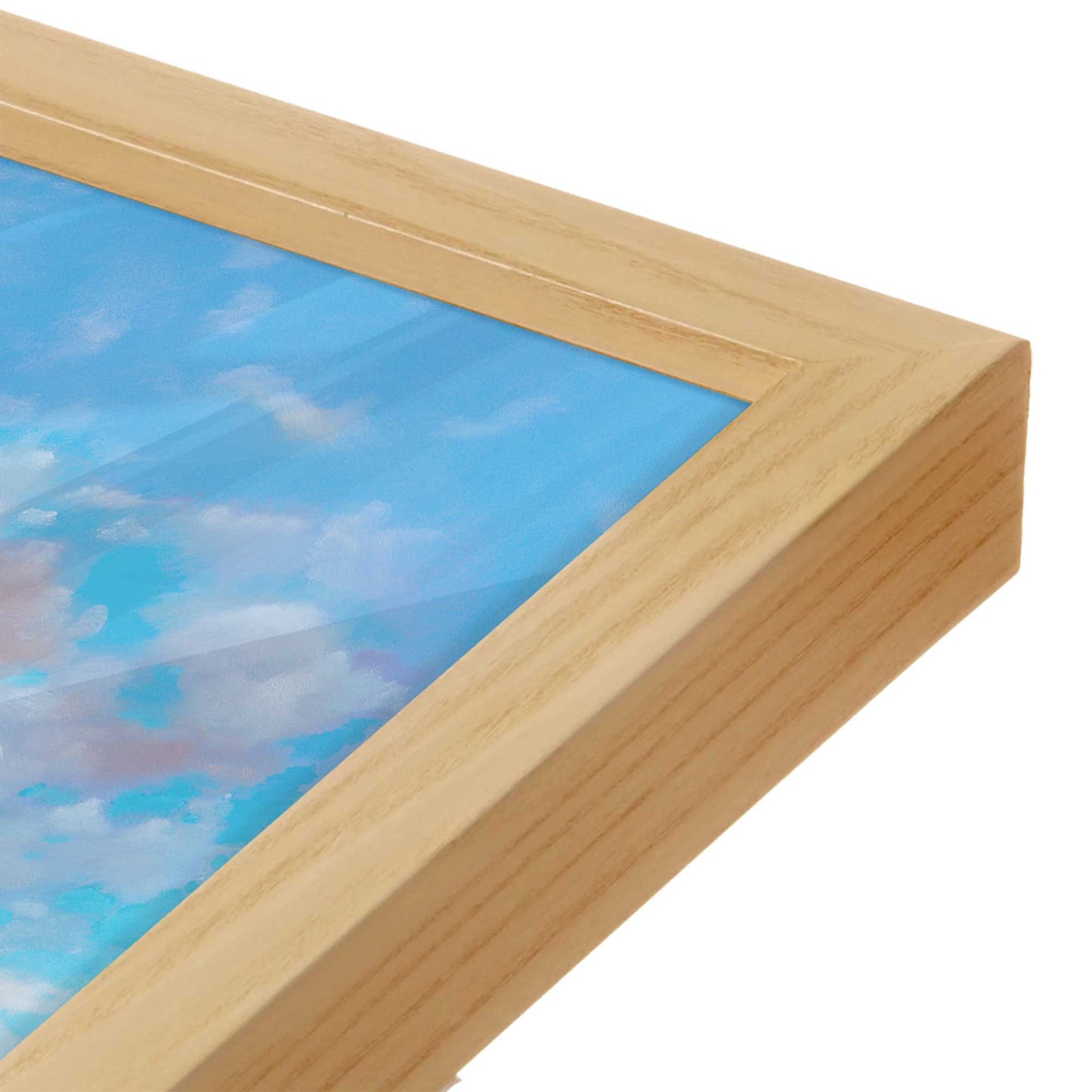 [Color:American Maple], Picture of art in a American Maple frame at an angle