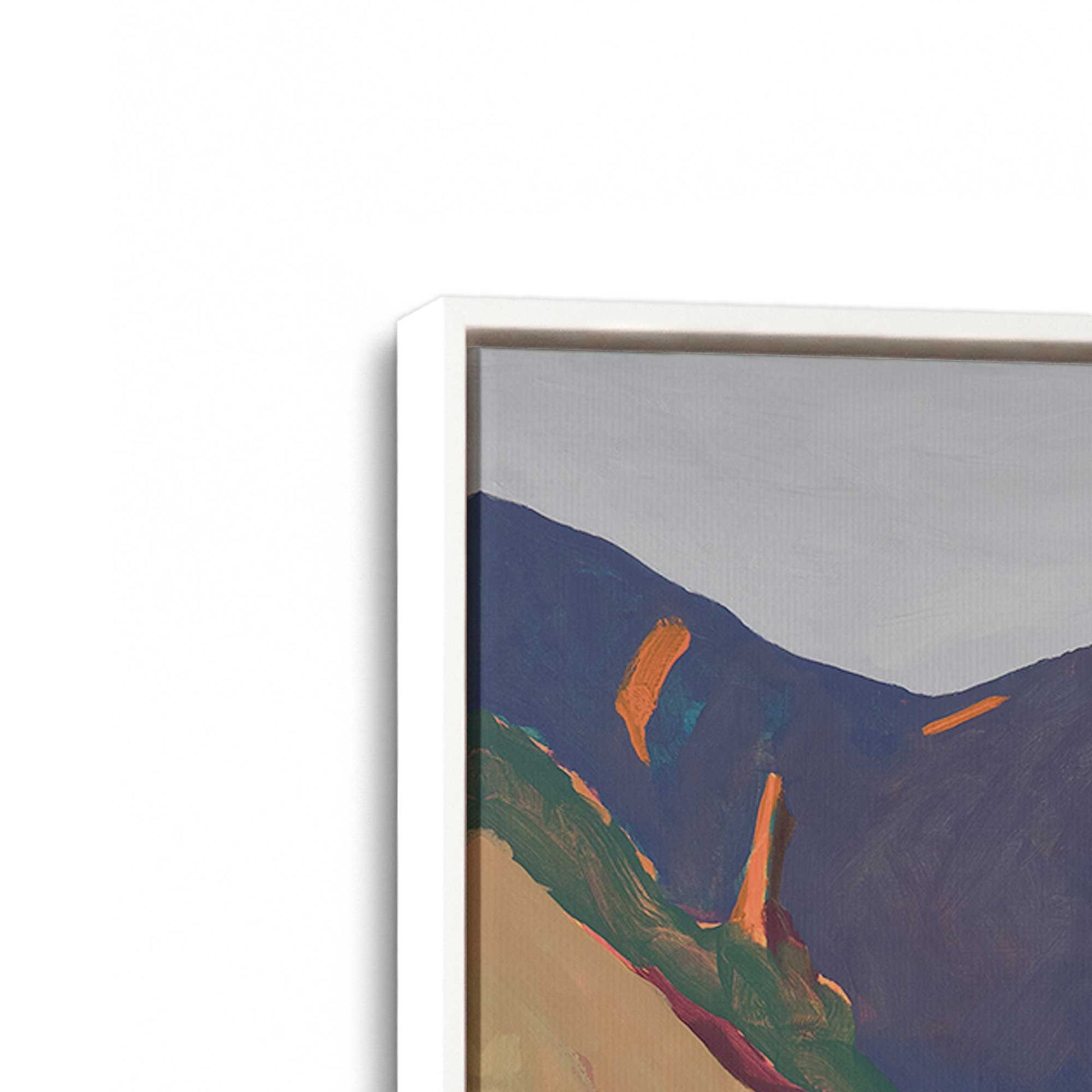 [Color:Opaque White], Picture of art in a White frame at an angle