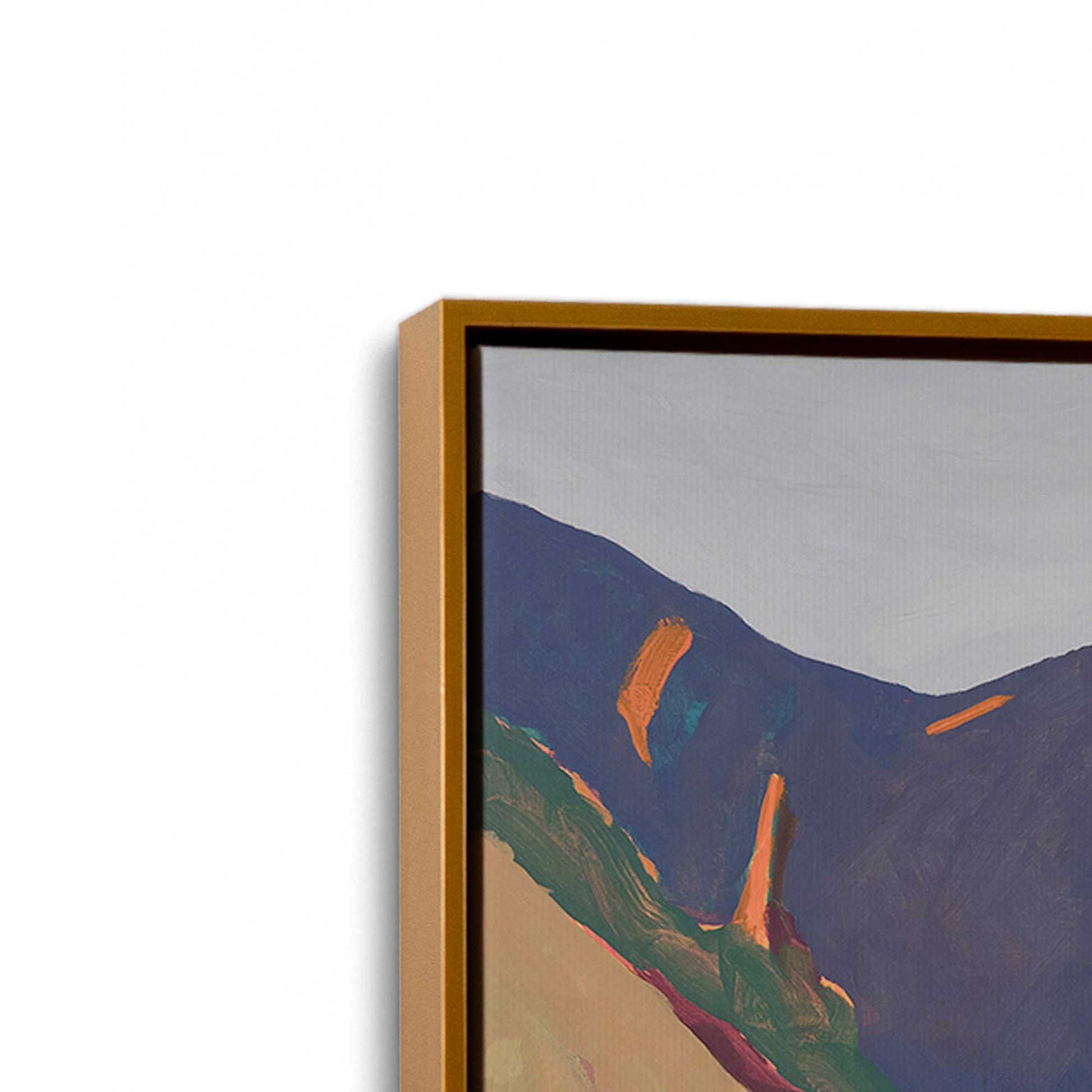 [Color:Polished Gold], Picture of art in a Polished Gold frame at an angle