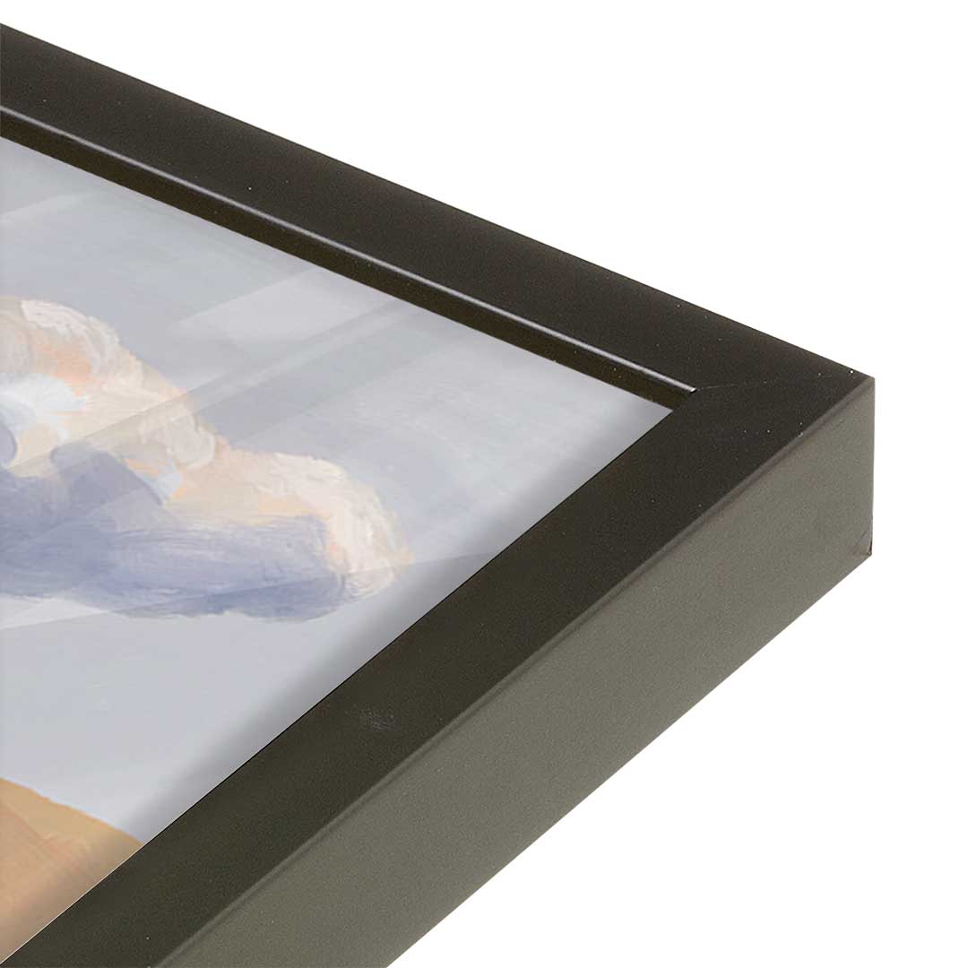 [Color:Satin Black], Picture of art in a Satin Black frame at an angle