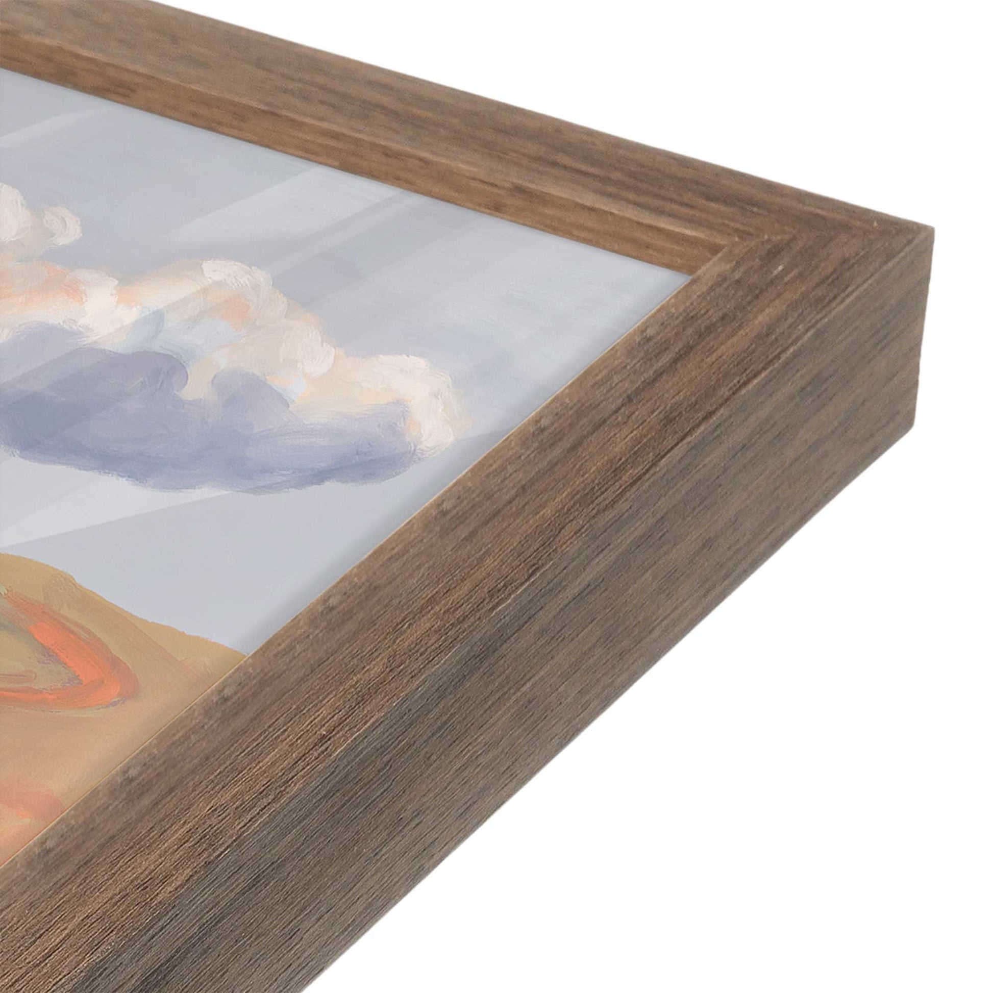 [Color:Walnut], Picture of art in a Walnut frame at an angle