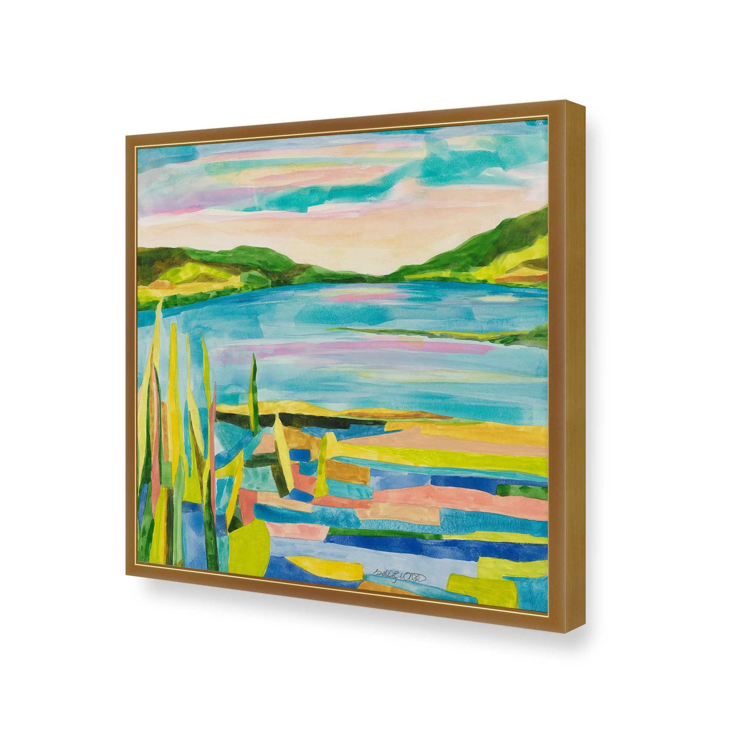 [Color:Polished Gold], Picture of art in a Polished Gold frame of the corner