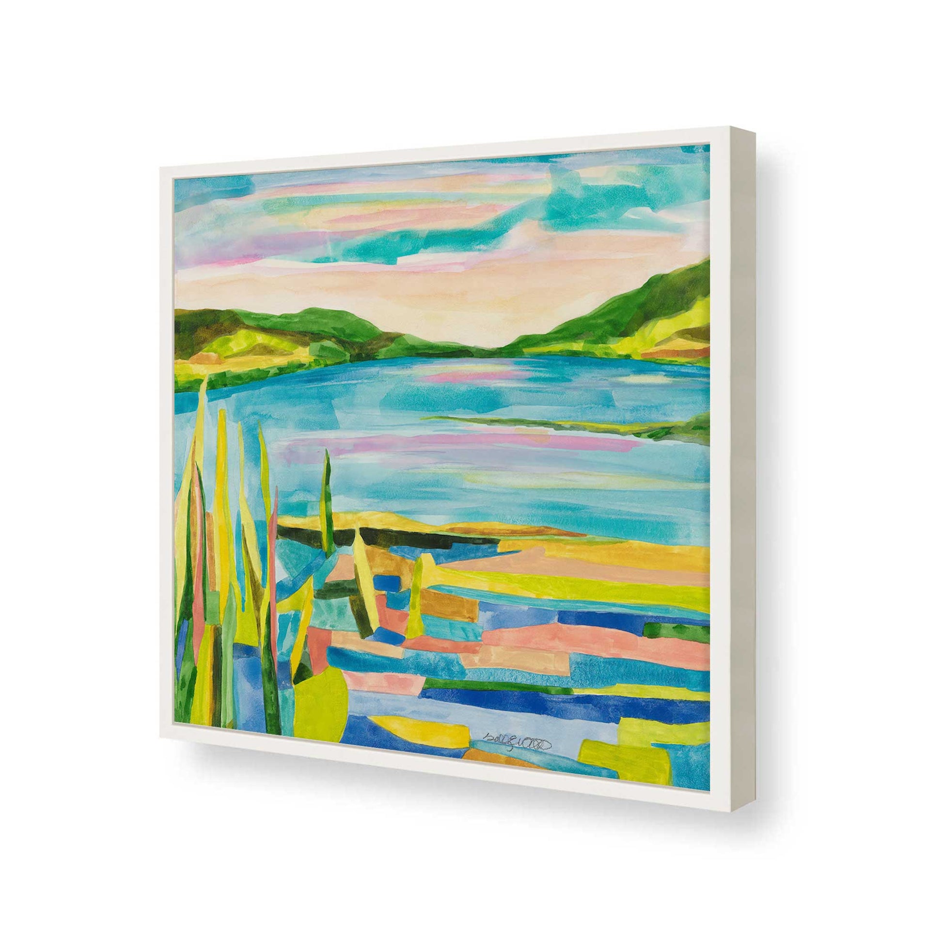 [Color:Opaque White], Picture of art in a Opaque White frame of the corner