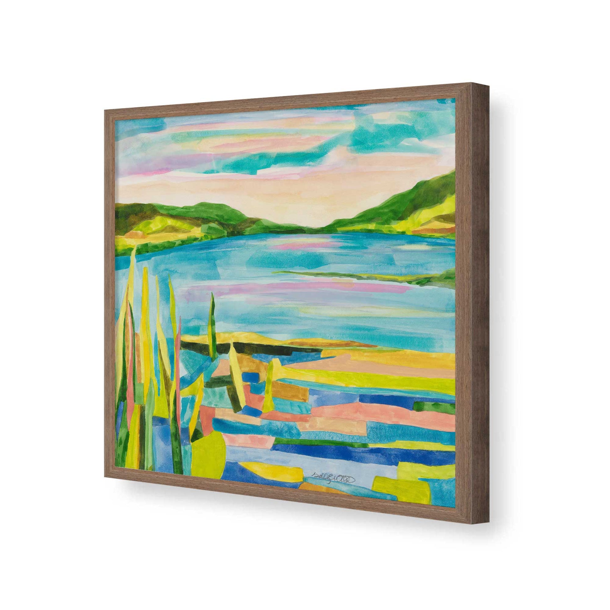 [Color:Walnut], Picture of art in a Walnut frame of the corner