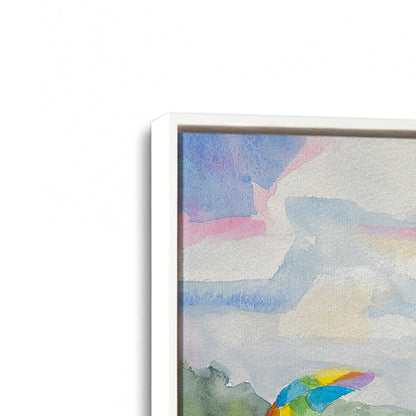 [Color:Opaque White], Picture of art in a White frame at an angle