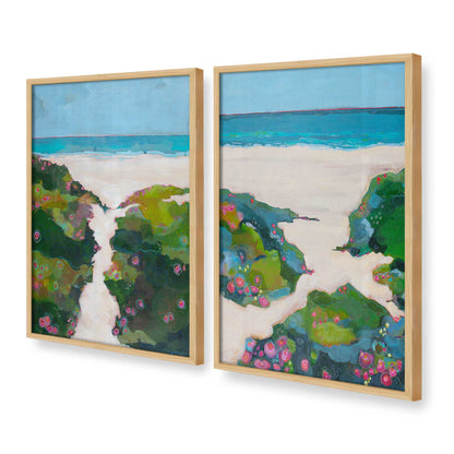 [Color:American Maple], Picture of art in a American Maple frame at an angle