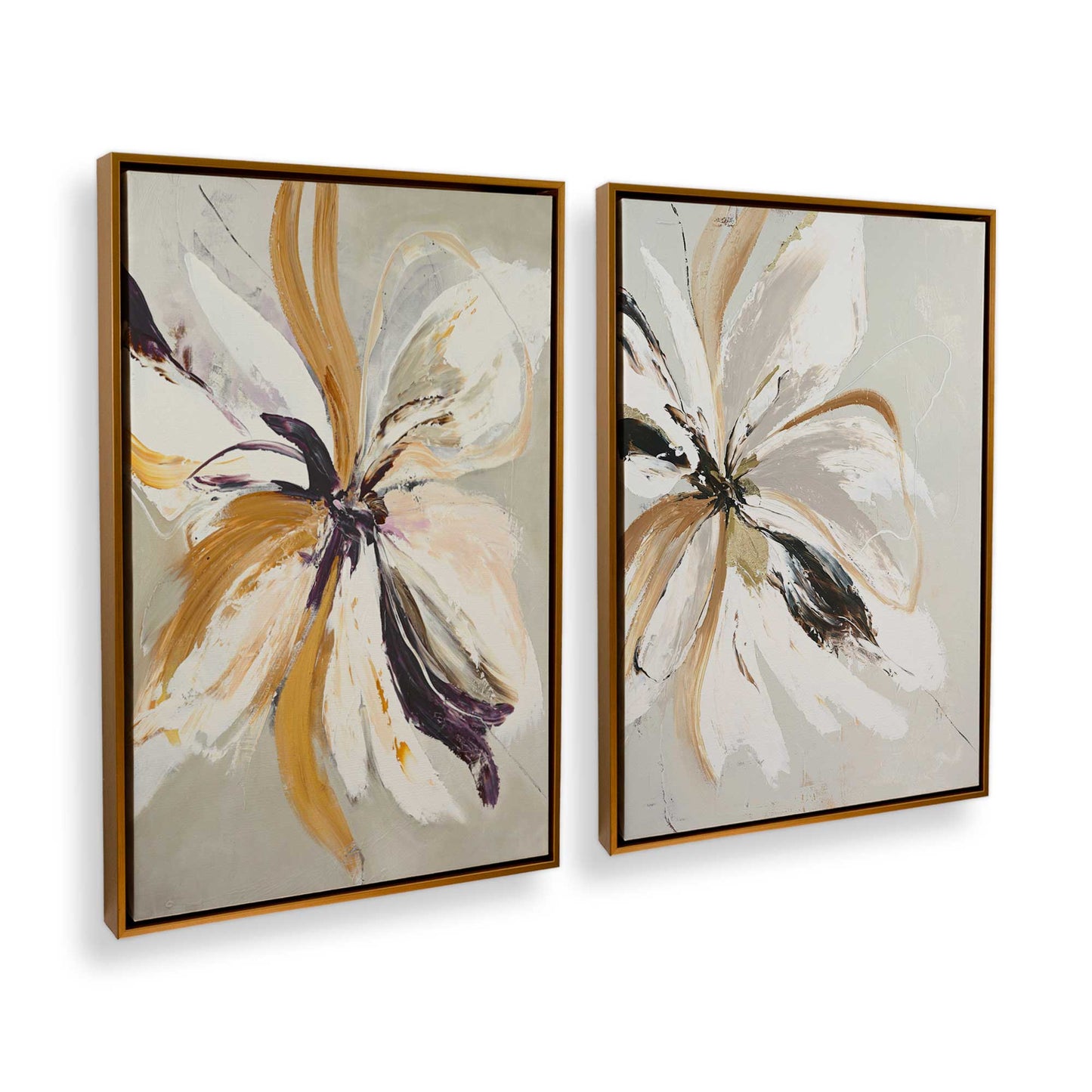[Color:Polished Gold], Picture of art in a Polished Gold frame at an angle