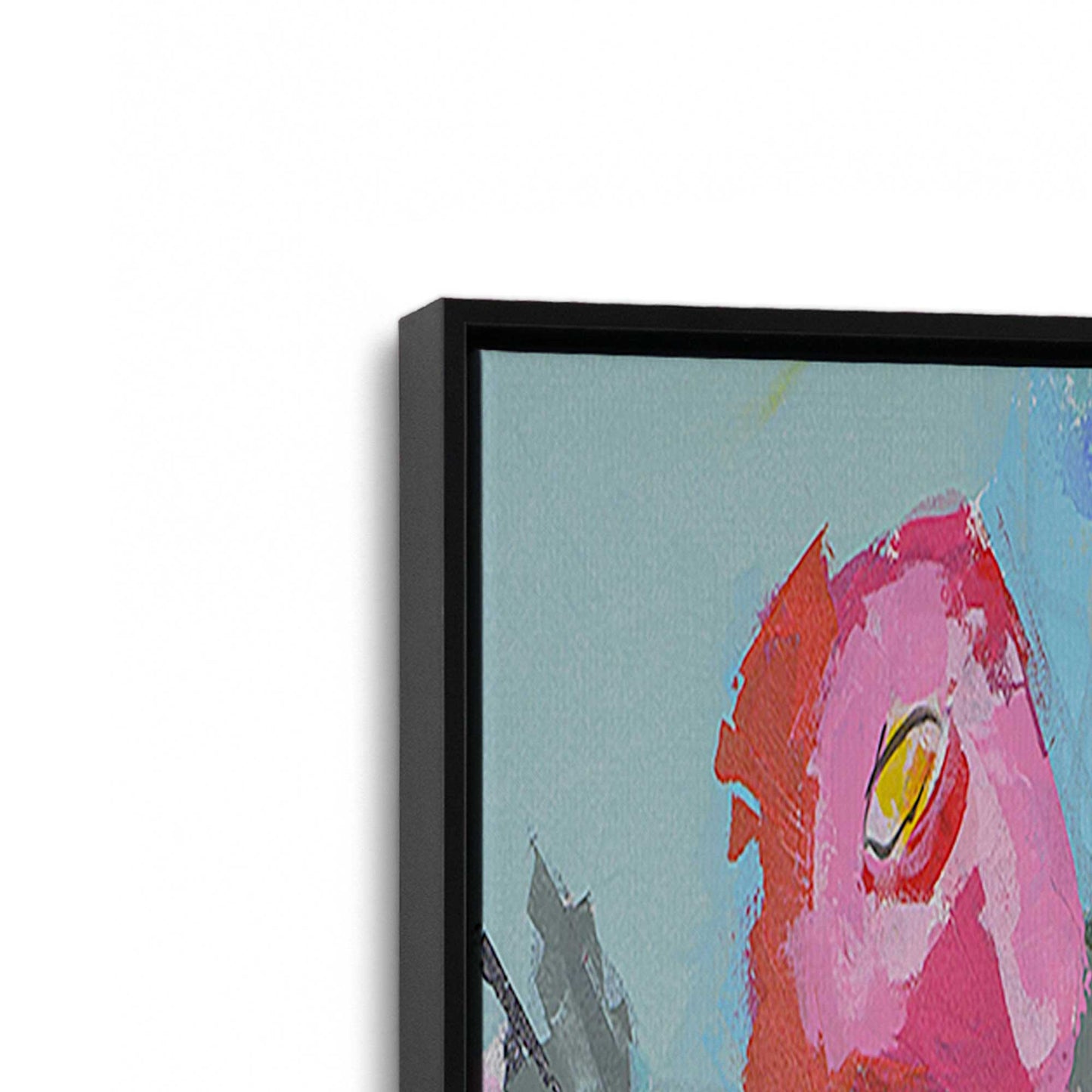 [Color:Satin Black], Picture of art in a Satin Black frame at an angle