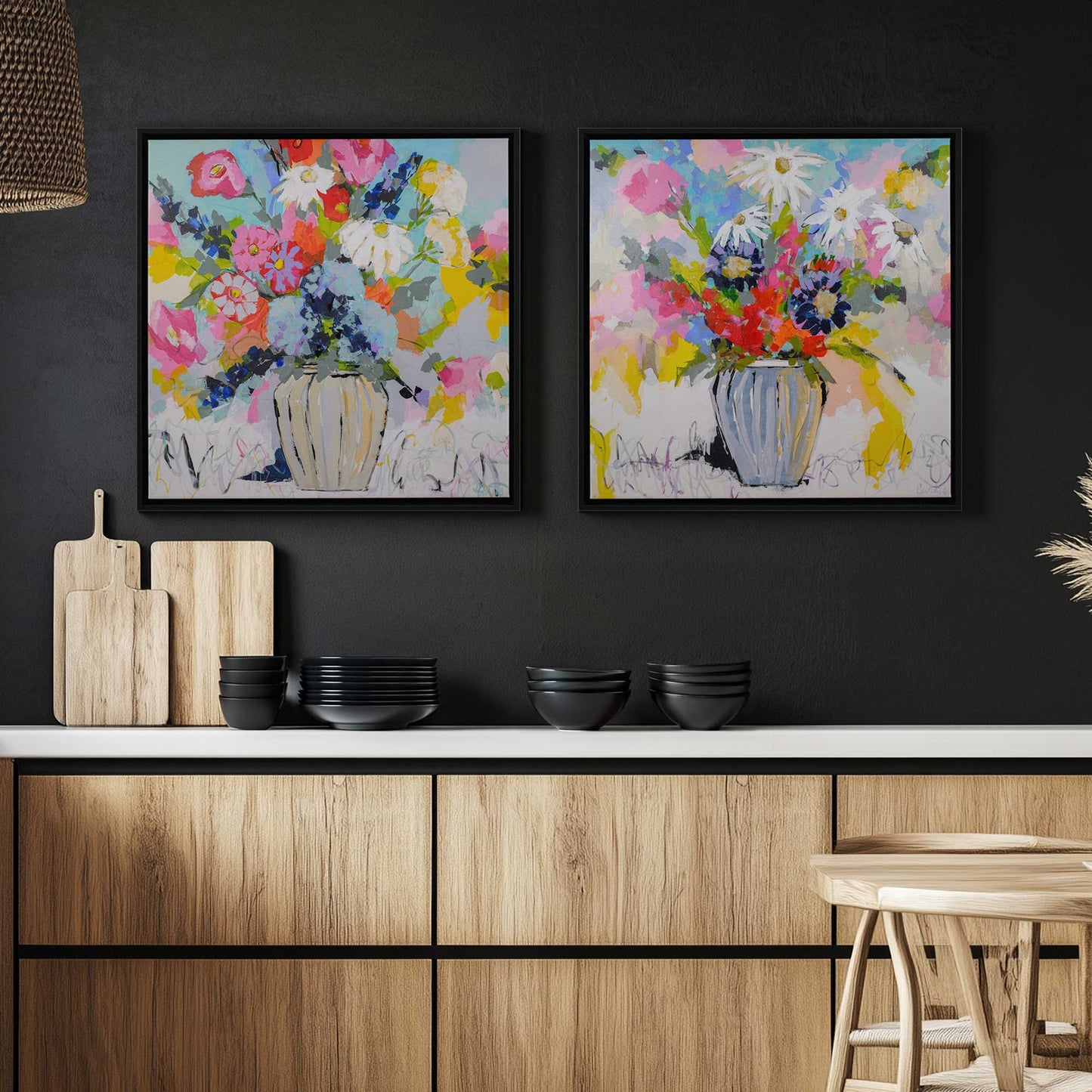 [Color:Satin Black], Picture of art in a Satin Black frame