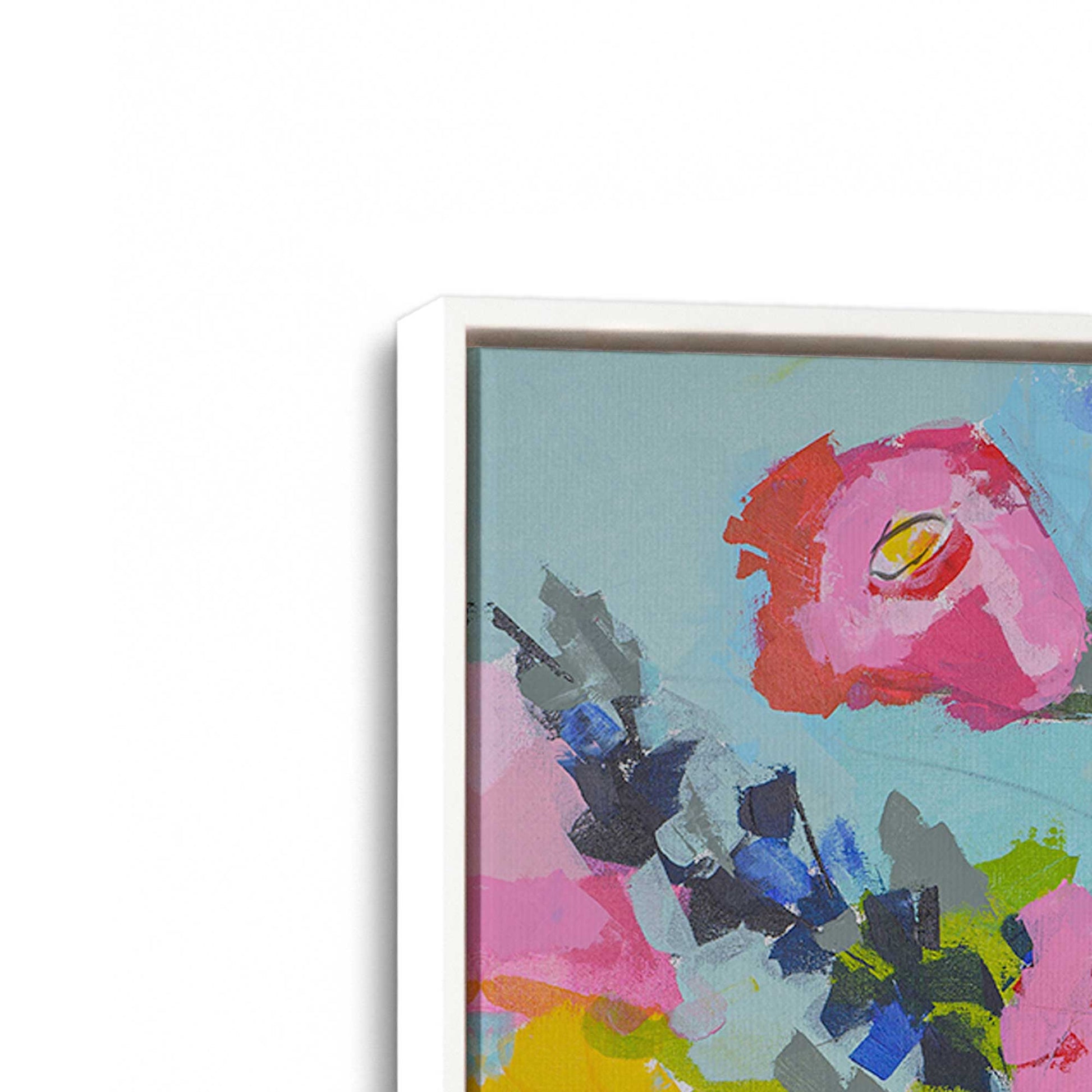 [Color:Opaque White], Picture of art in a White frame at an angle