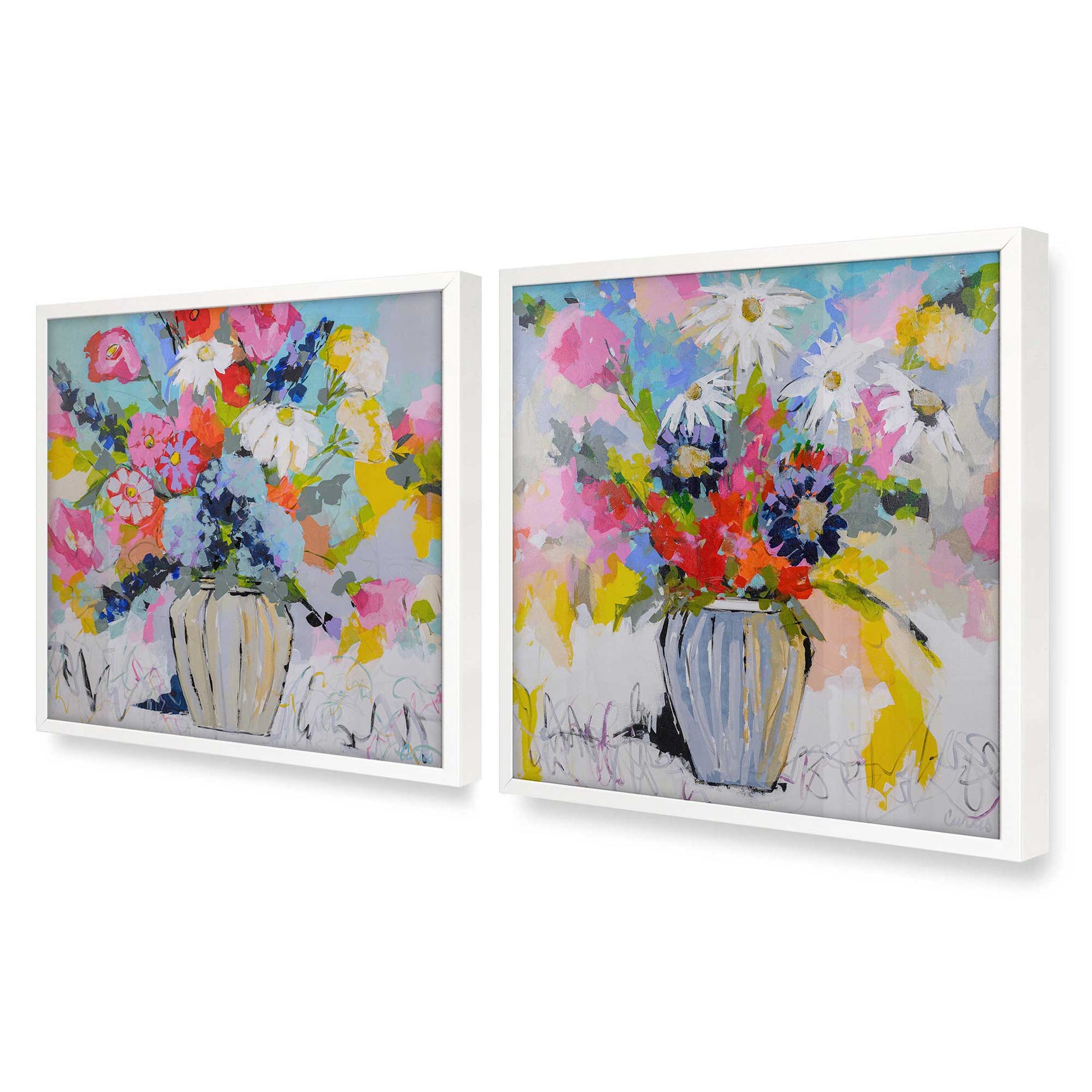 [Color:Opaque White], Picture of art in an Opaque White frame at an angle