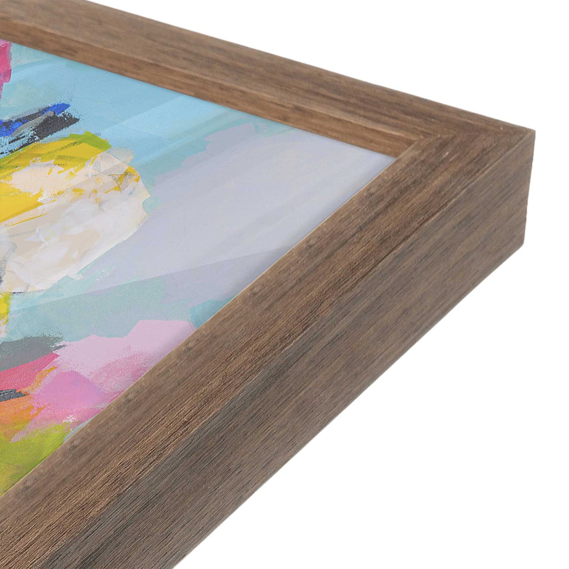 [Color:Walnut], Picture of art in a Walnut frame of the corner