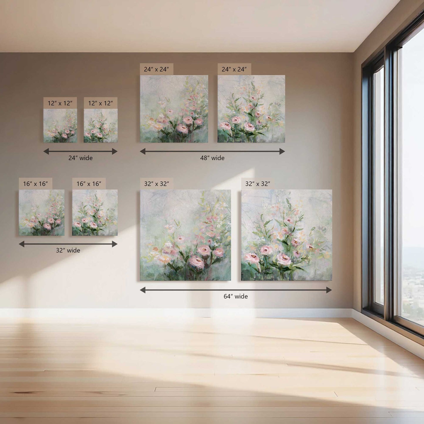 Pastel Petal Dream, Set of 2 Canvas Prints