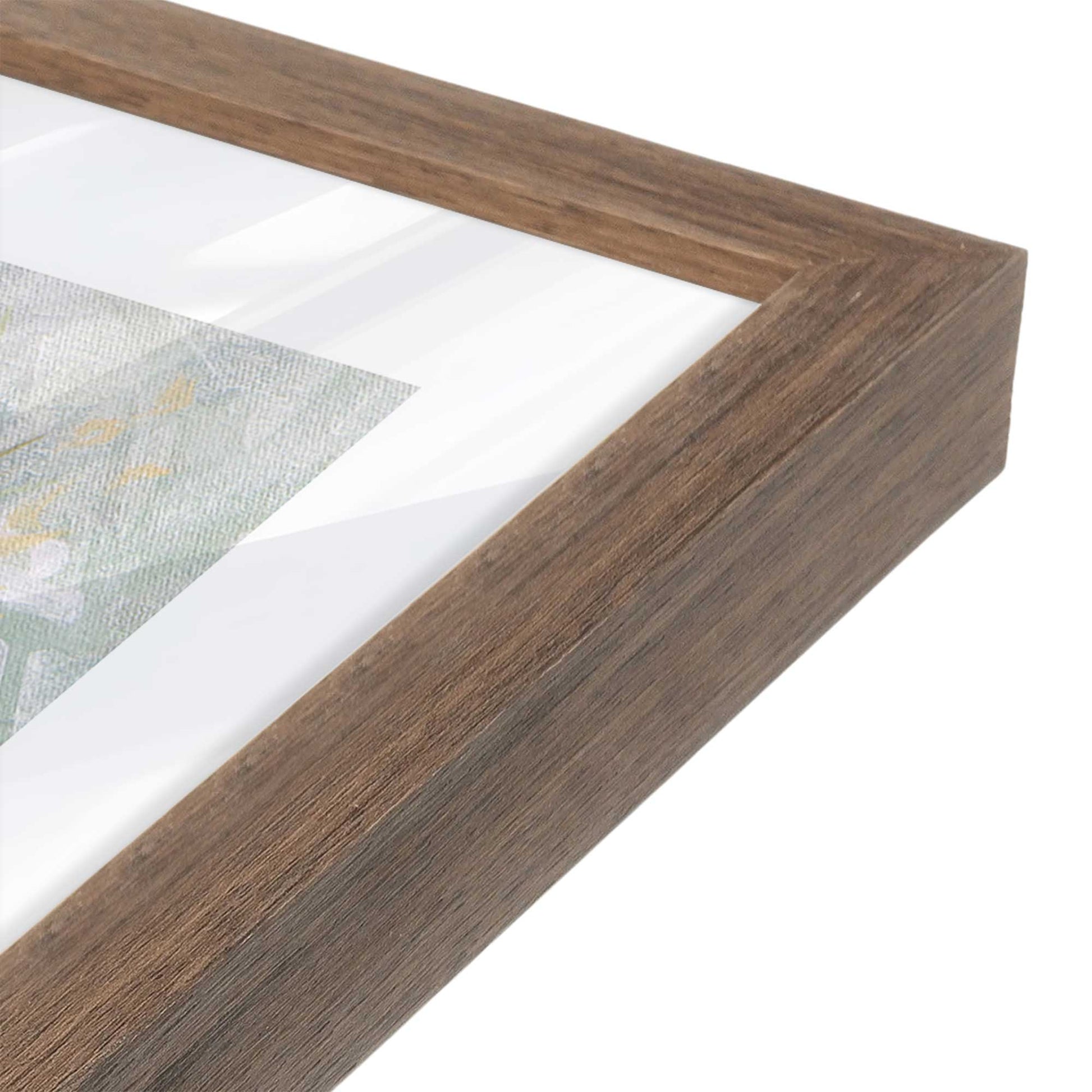 [Color:Walnut], Picture of art in a Walnut frame of the corner