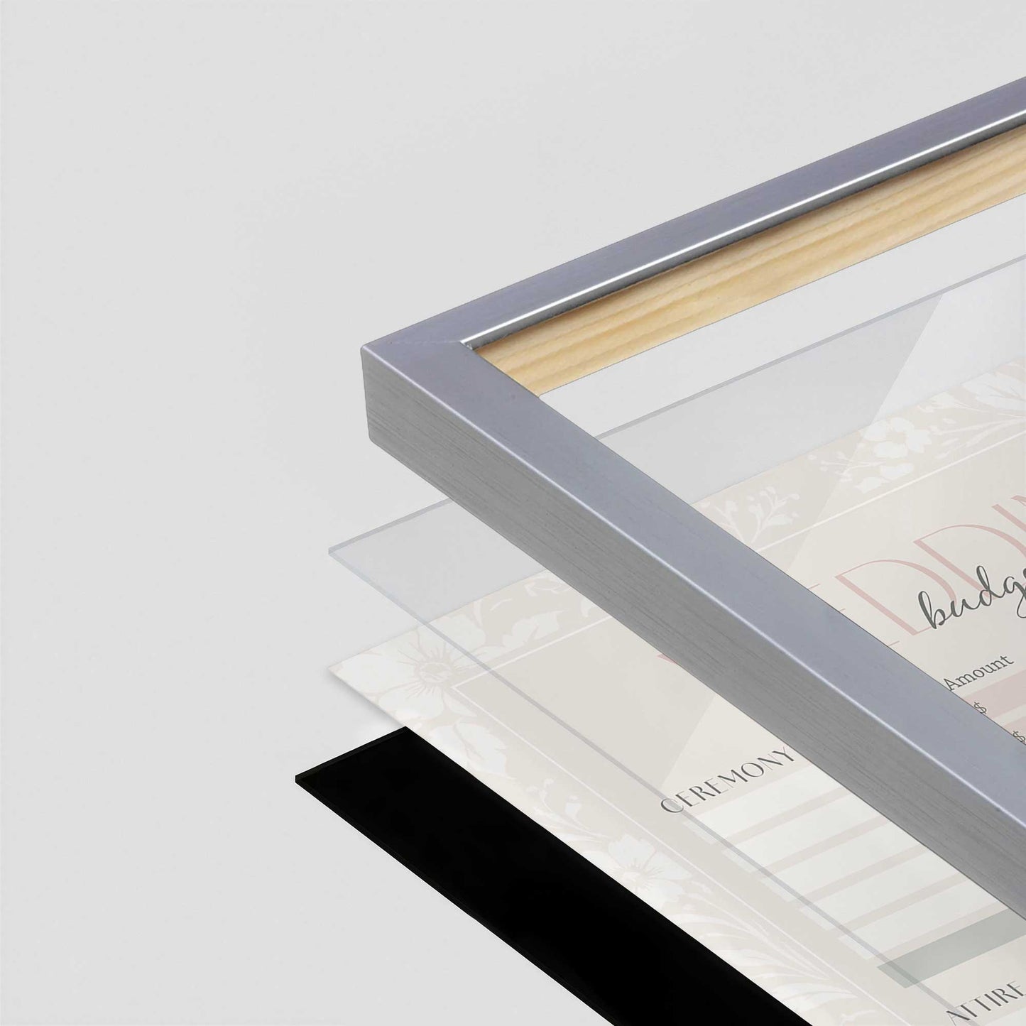 [Color:Polished Chrome], Picture of art in a Polished Chrome frame at an angle