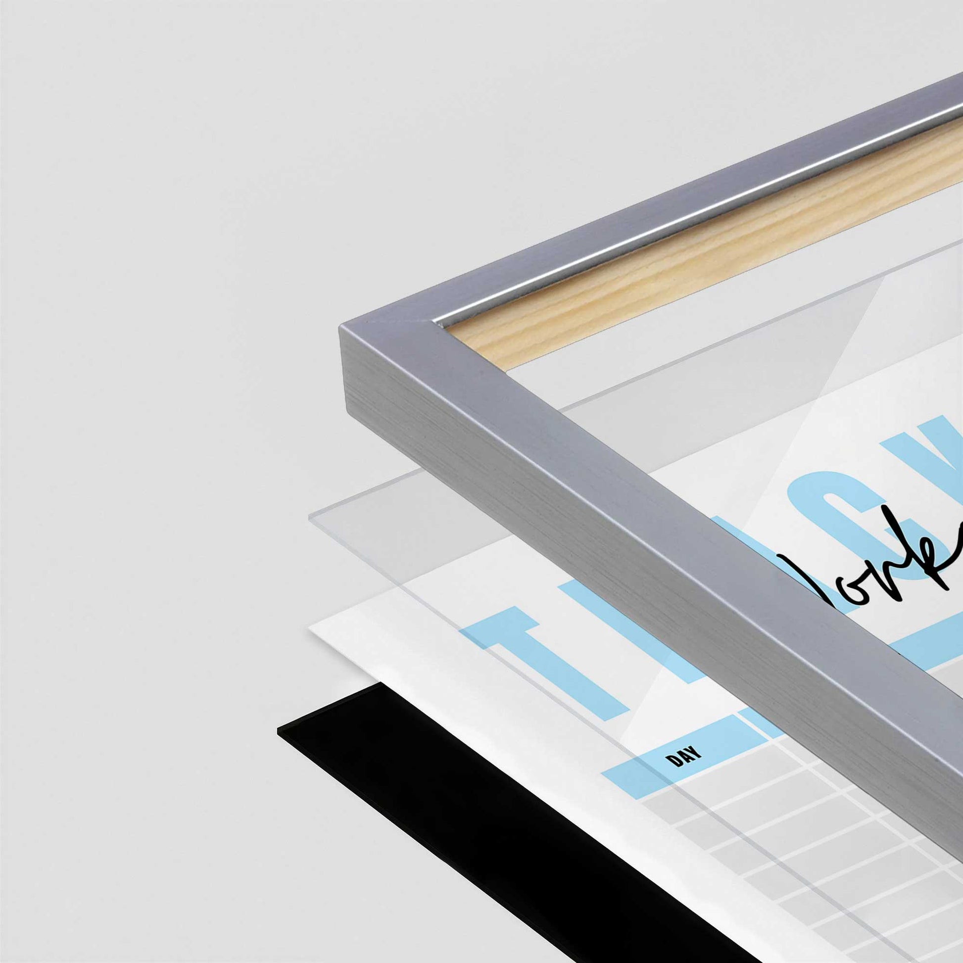 [Color:Polished Chrome], Picture of art in a Polished Chrome frame at an angle