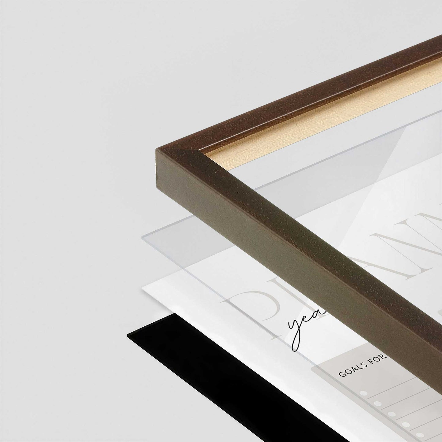 [Color:Belvinder Brown], Picture of art in a Belvinder Brown frame at an angle