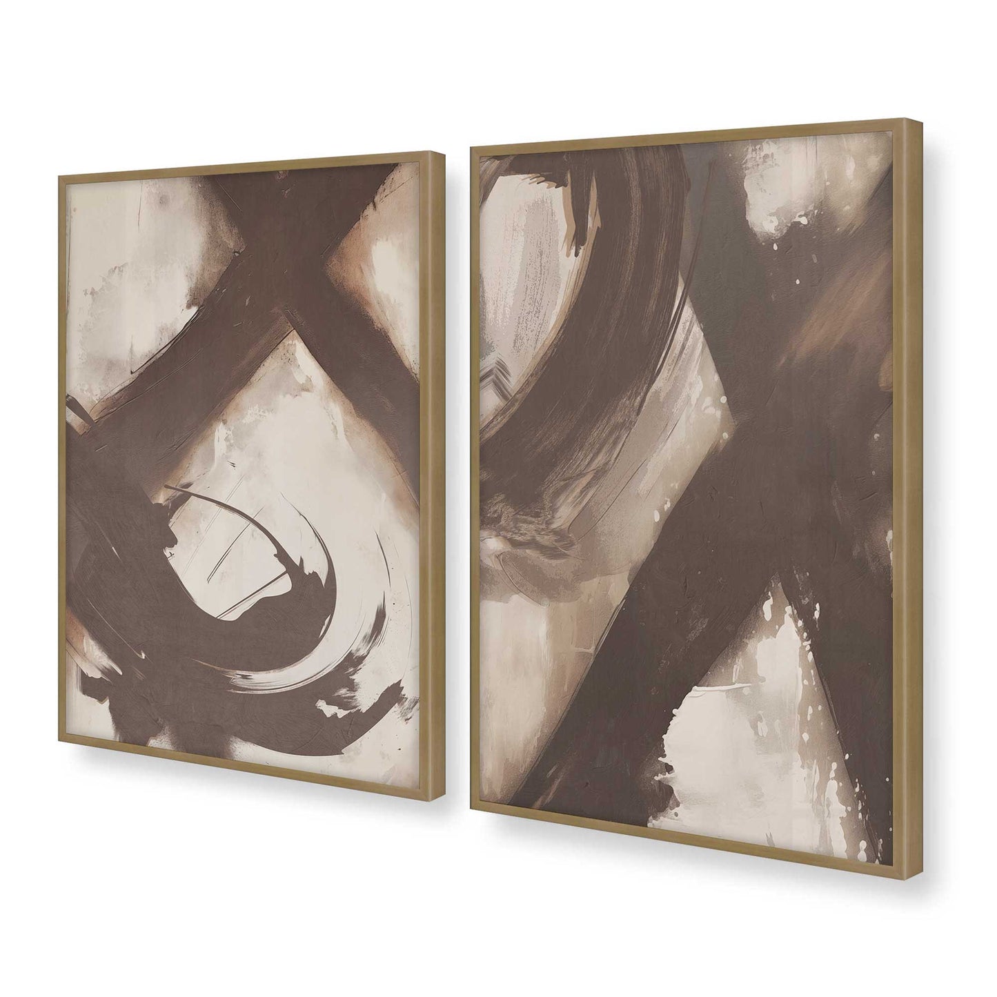 [Color:Brushed Gold], Picture of art in a Brushed Gold frame at an angle