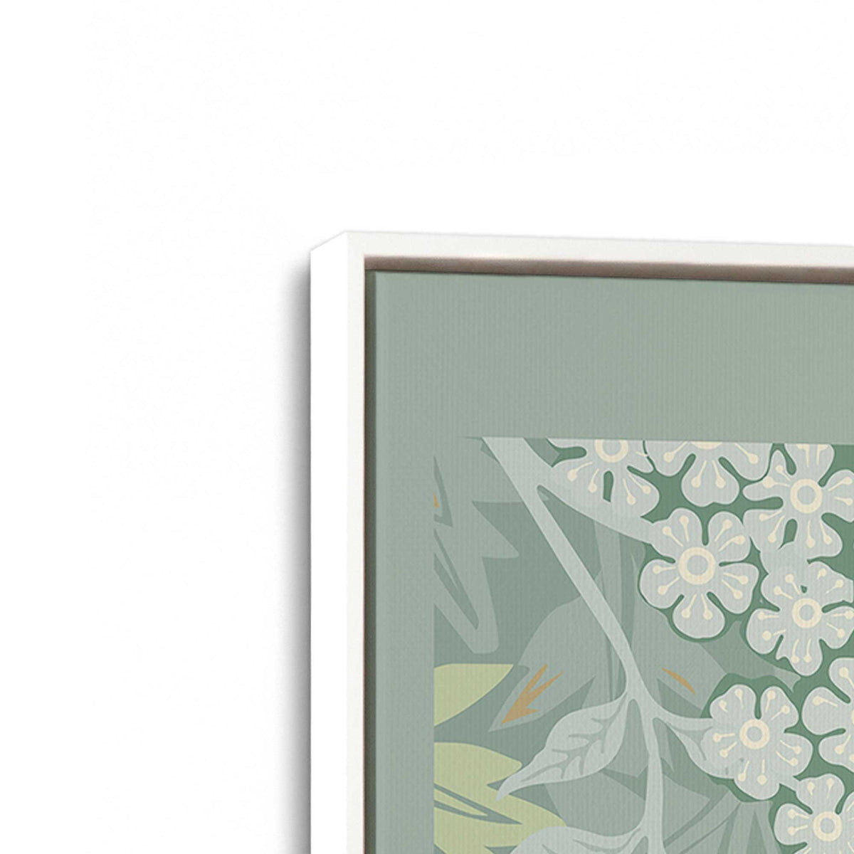 [Color:Opaque White], Picture of art in a White frame at an angle