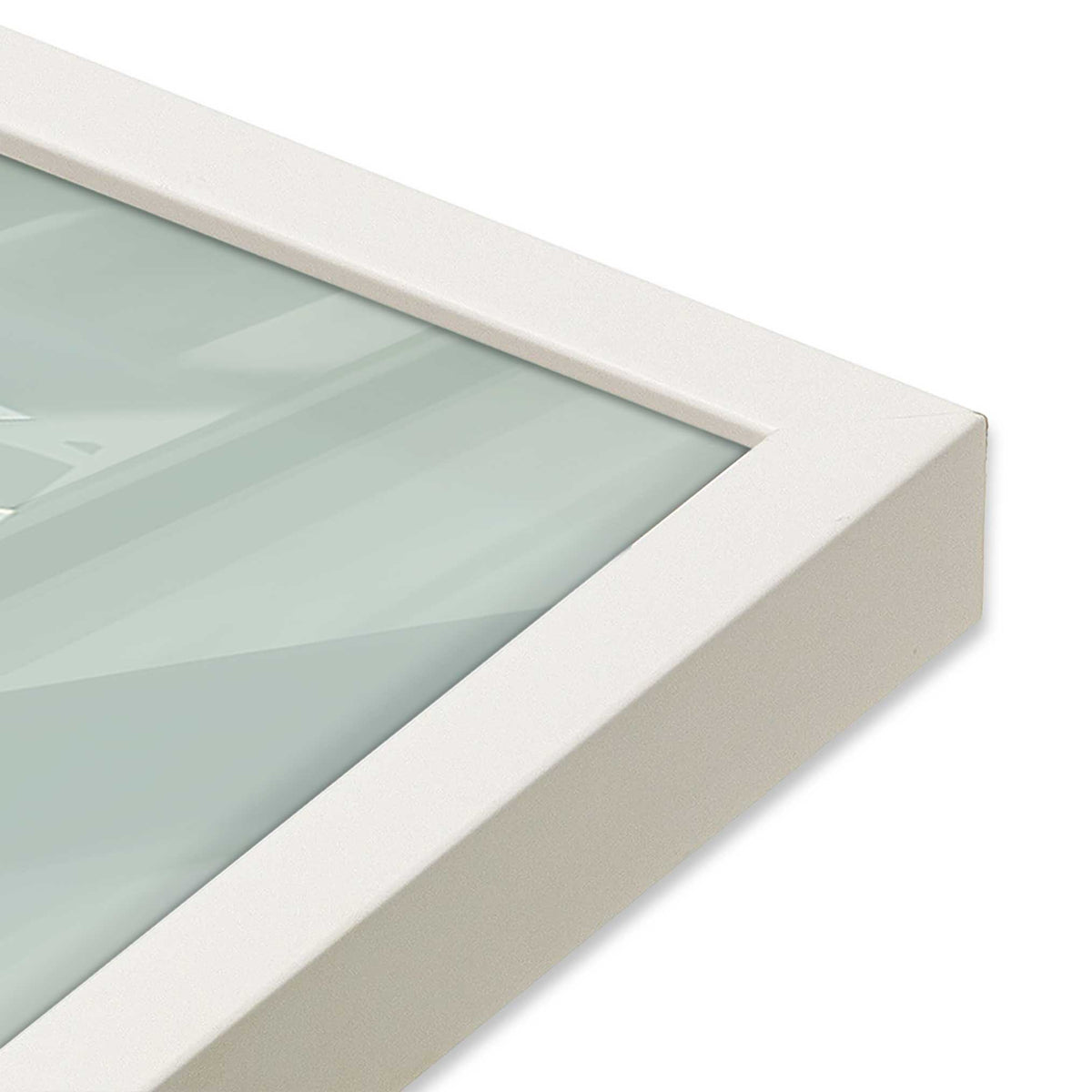 [Color:Opaque White], Picture of art in a Opaque White frame at an angle