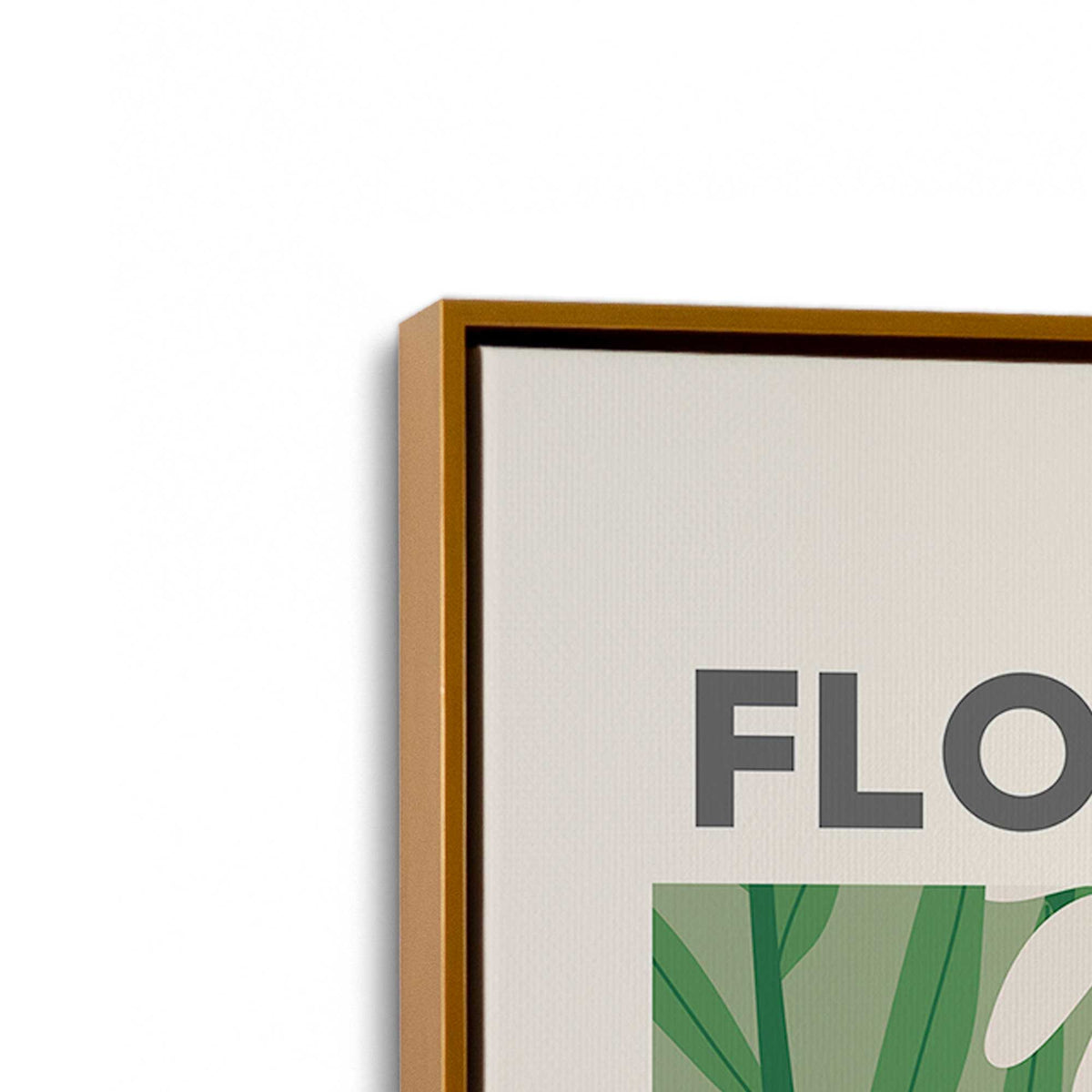 [Color:Polished Gold], Picture of art in a Polished Gold frame at an angle