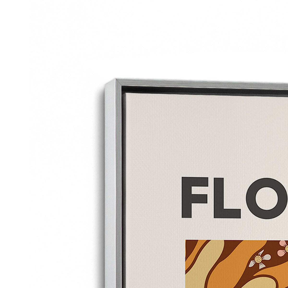 [Color:Polished Chrome], Picture of art in a Polished Chrome frame at an angle