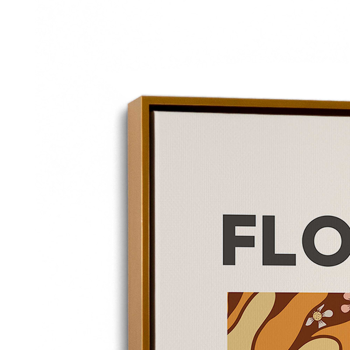 [Color:Polished Gold], Picture of art in a Polished Gold frame at an angle