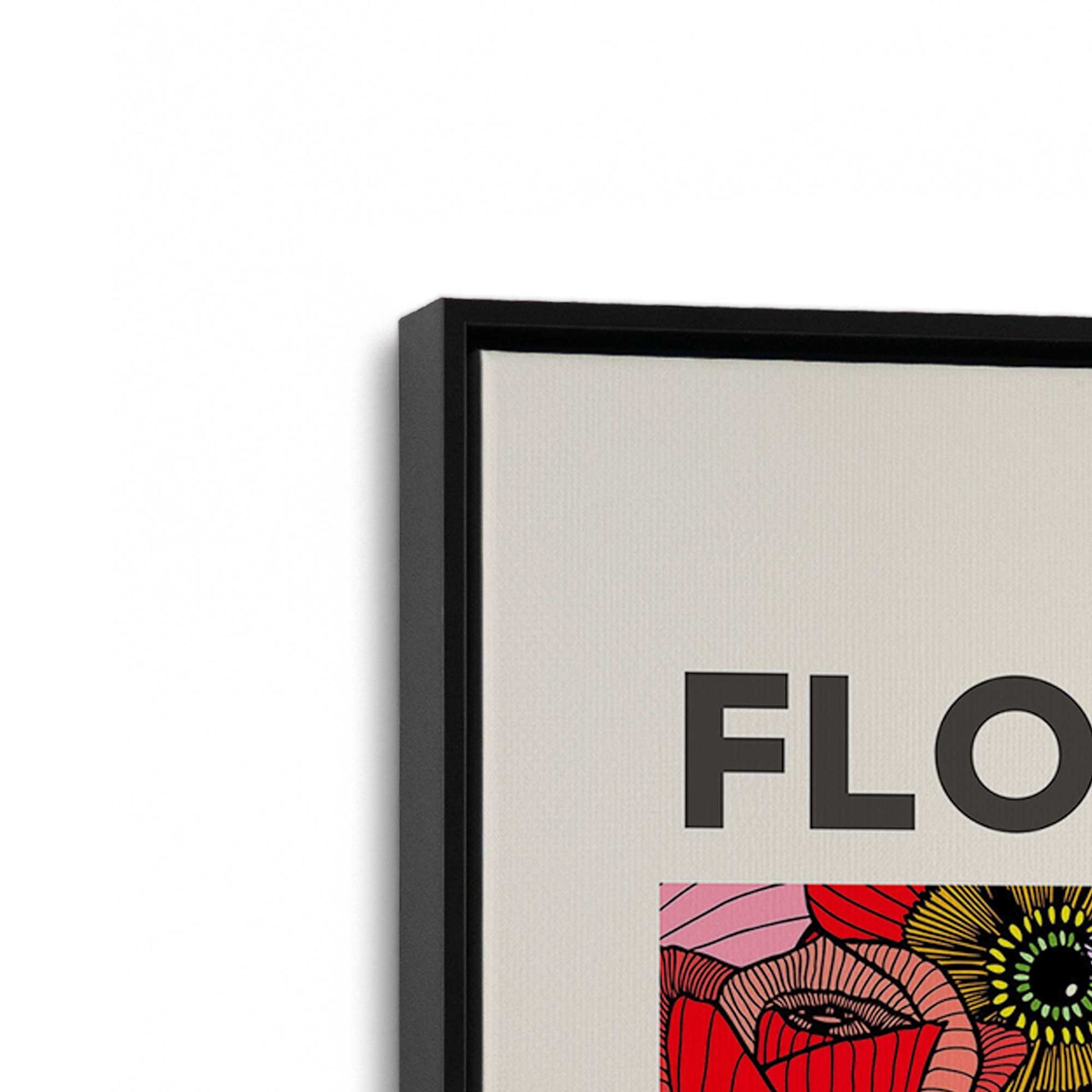 [Color:Satin Black], Picture of art in a Satin Black frame at an angle