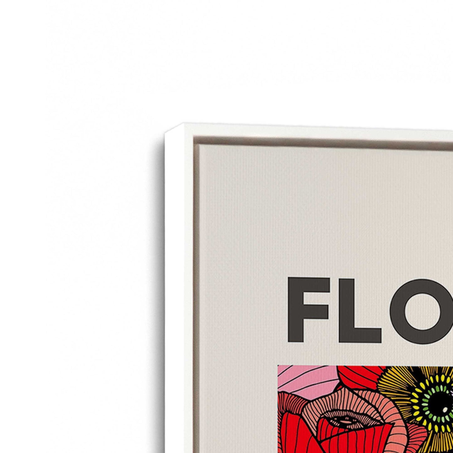 [Color:Opaque White], Picture of art in a White frame at an angle