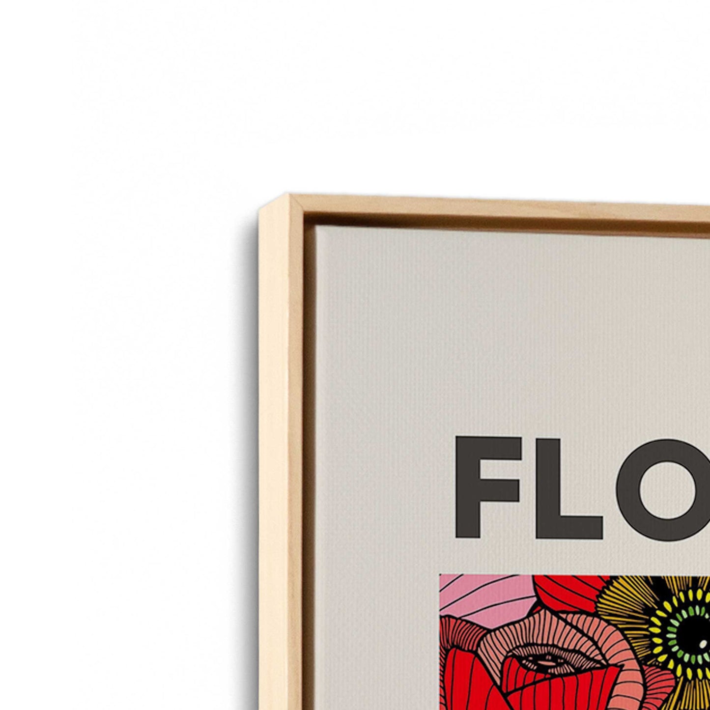 [Color:American Maple], Picture of art in a American Maple frame at an angle