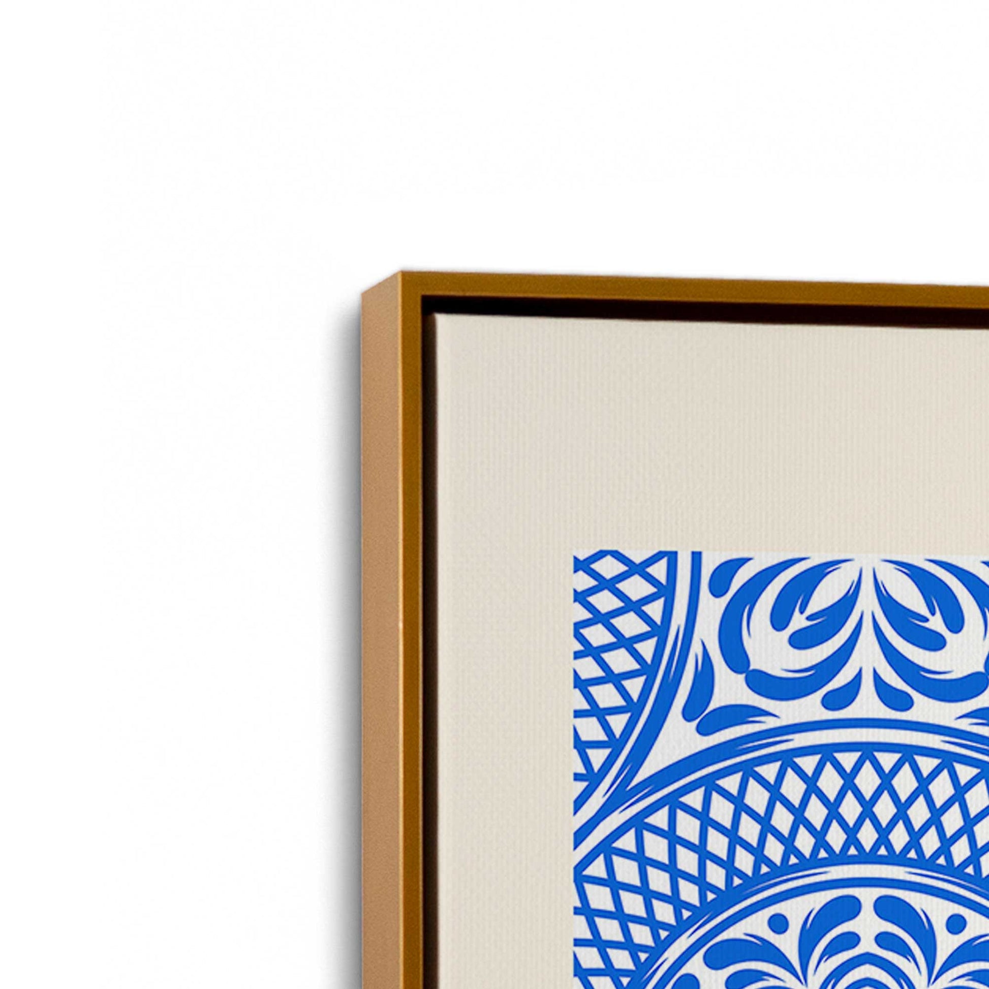 [Color:Polished Gold], Picture of art in a Polished Gold frame at an angle