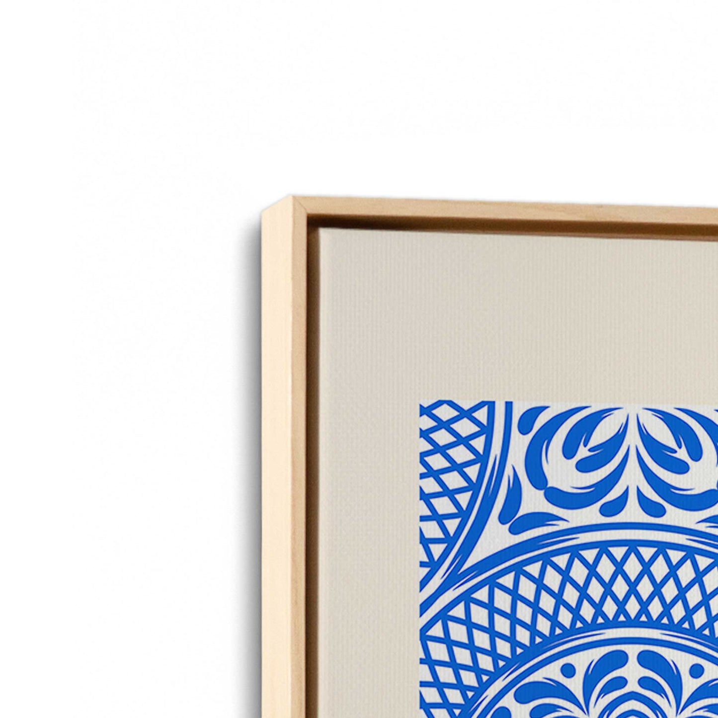 [Color:American Maple], Picture of art in a American Maple frame at an angle