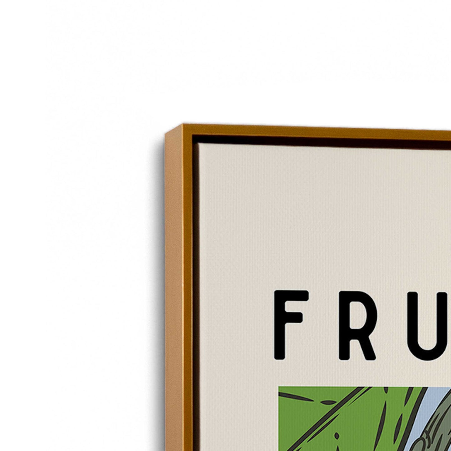 [Color:Polished Gold], Picture of art in a Polished Gold frame at an angle