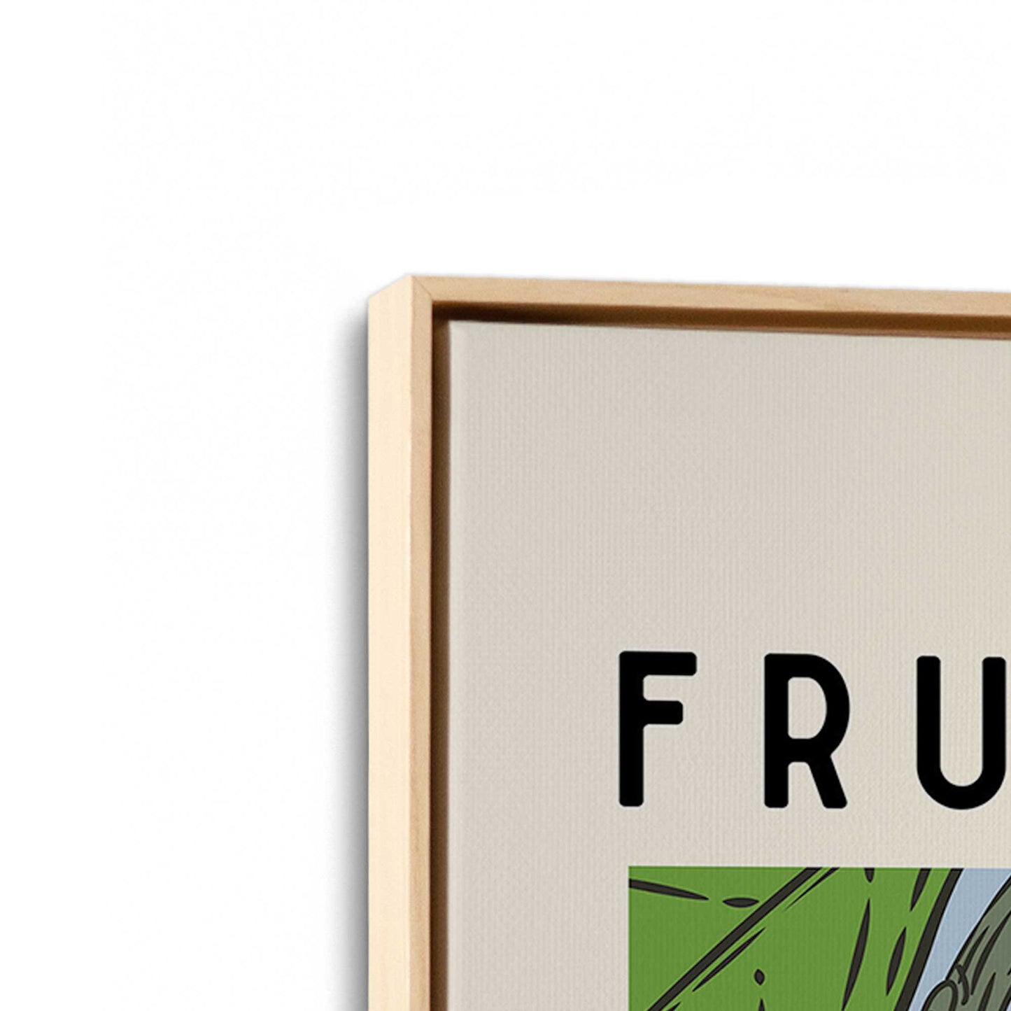 [Color:American Maple], Picture of art in a American Maple frame at an angle