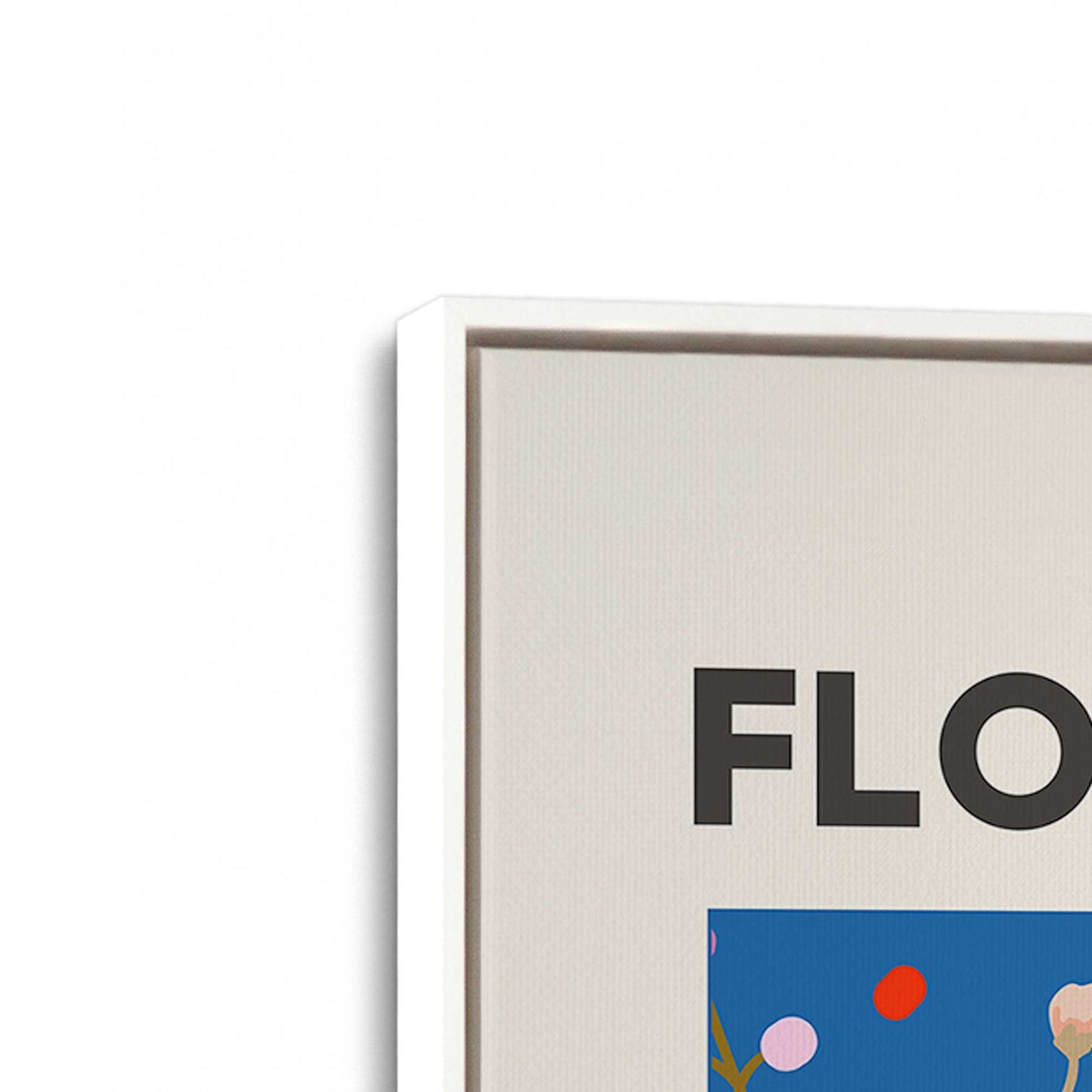 [Color:Opaque White], Picture of art in a White frame at an angle