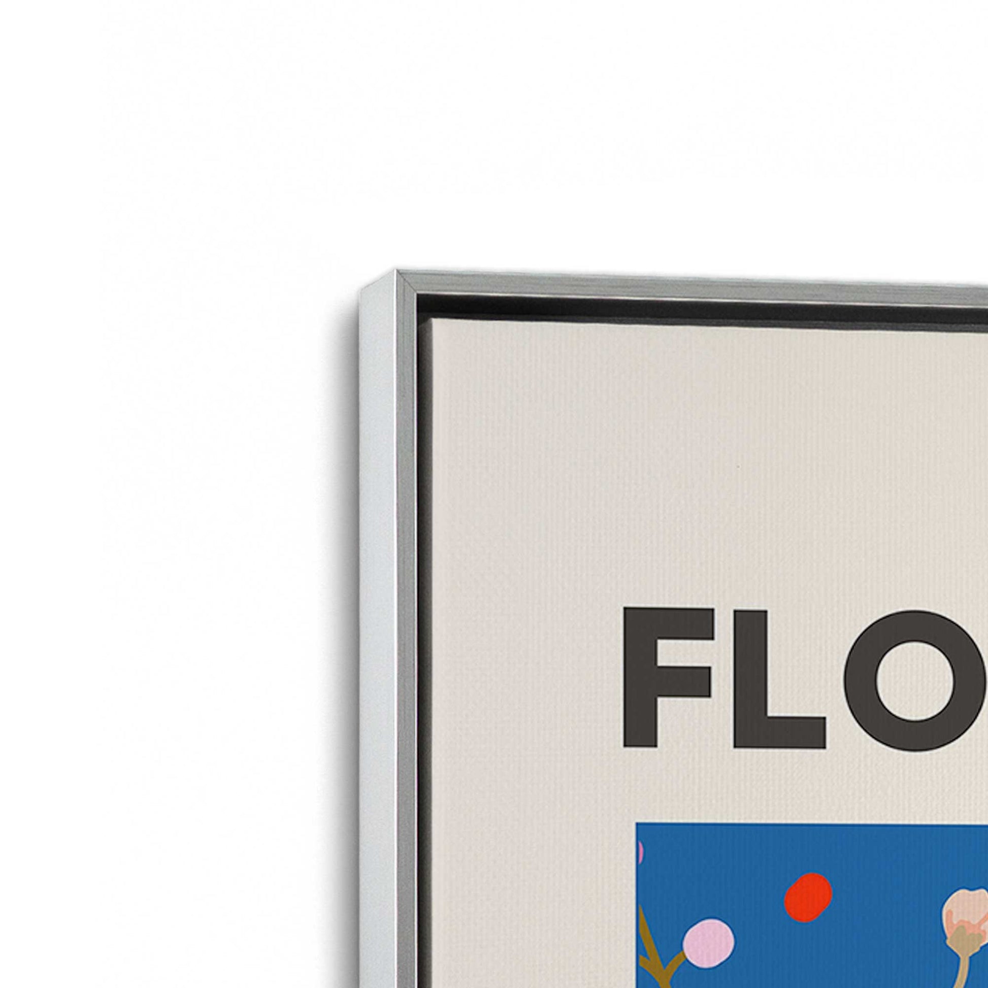 [Color:Polished Chrome], Picture of art in a Polished Chrome frame at an angle